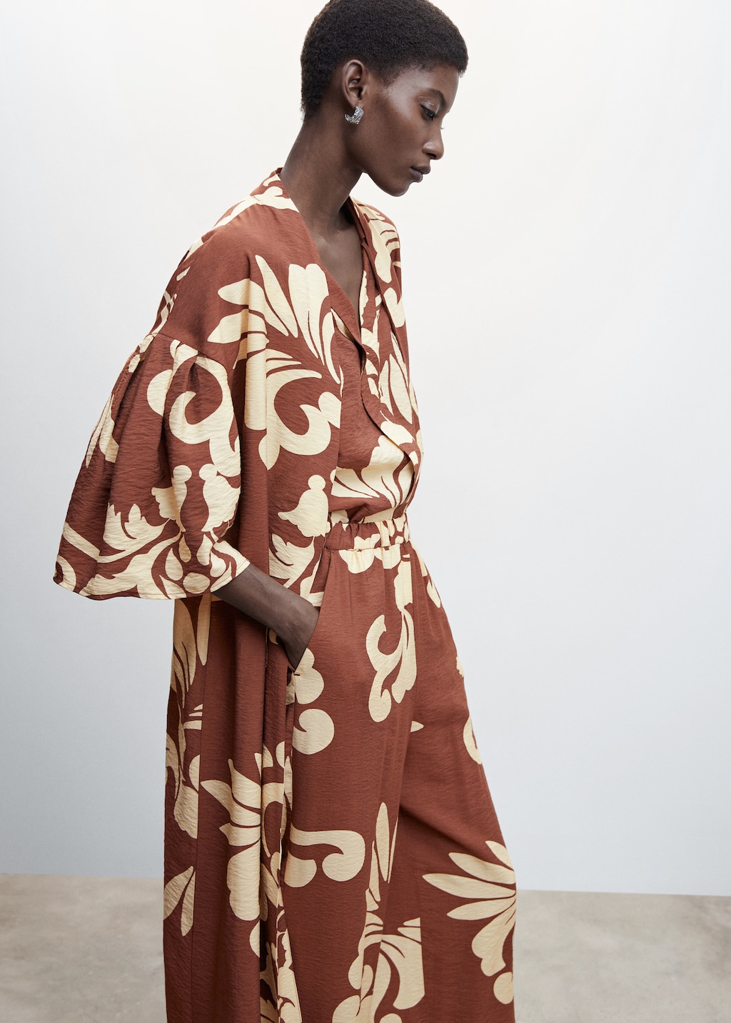 Flowy printed kaftan Women MANGO OUTLET United Kingdom