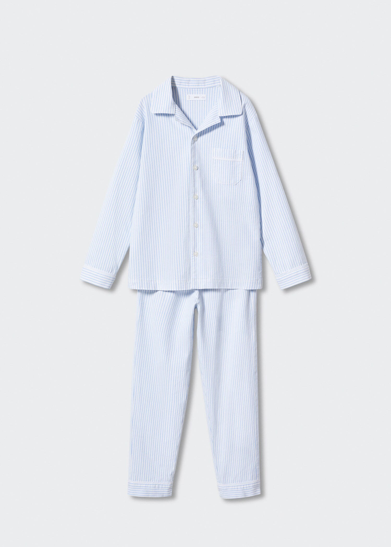 Langer Pyjama mit Streifen - Rückseite des Artikels