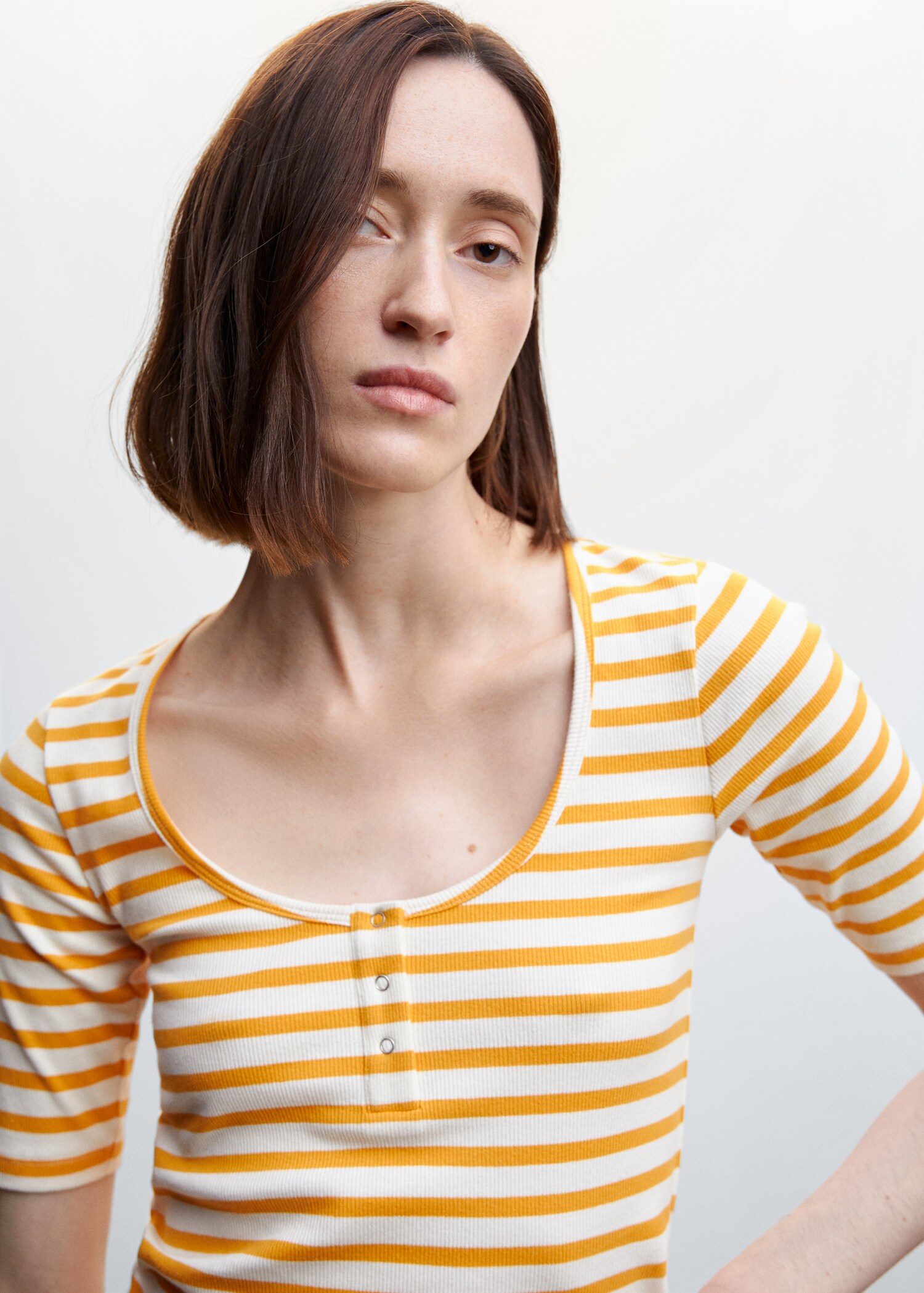 Striped rib T-shirt - Details of the article 1