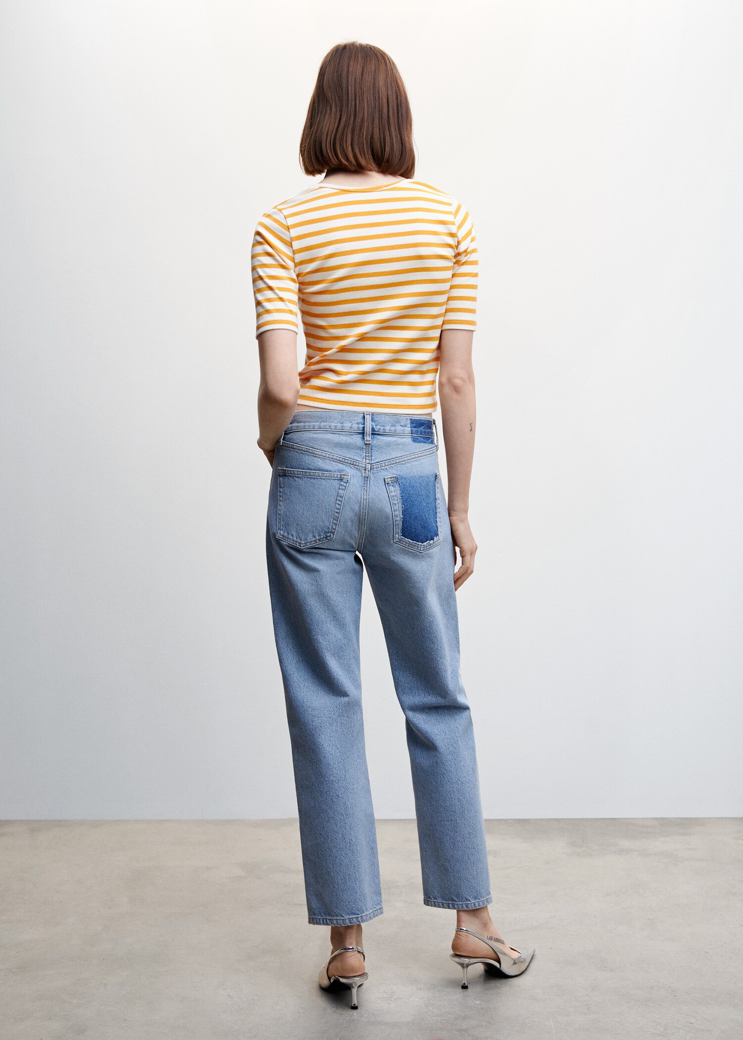 Striped rib T-shirt - Reverse of the article