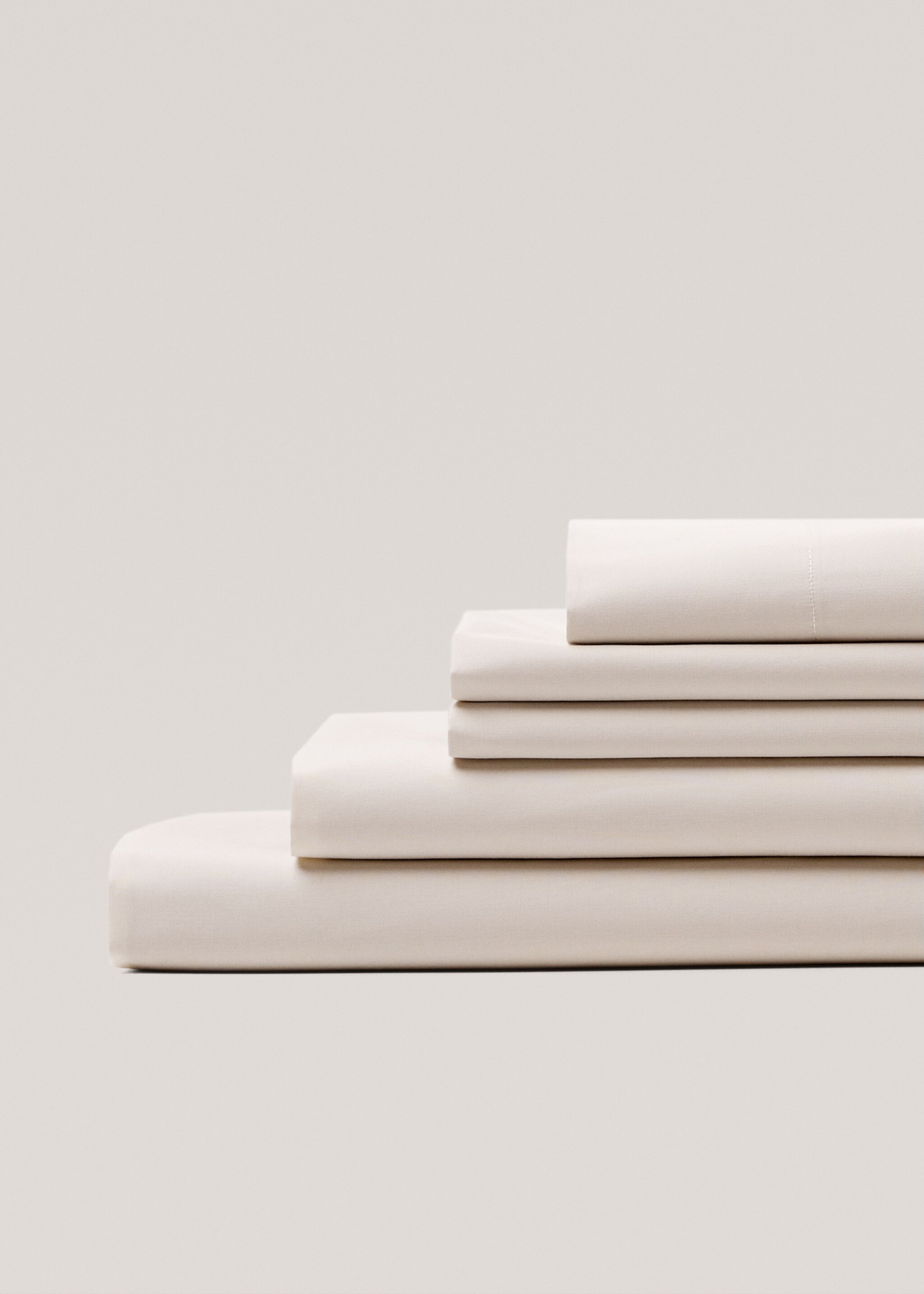 Cotton percale flat sheet (300 threads) 240x280cm - Details of the article 2