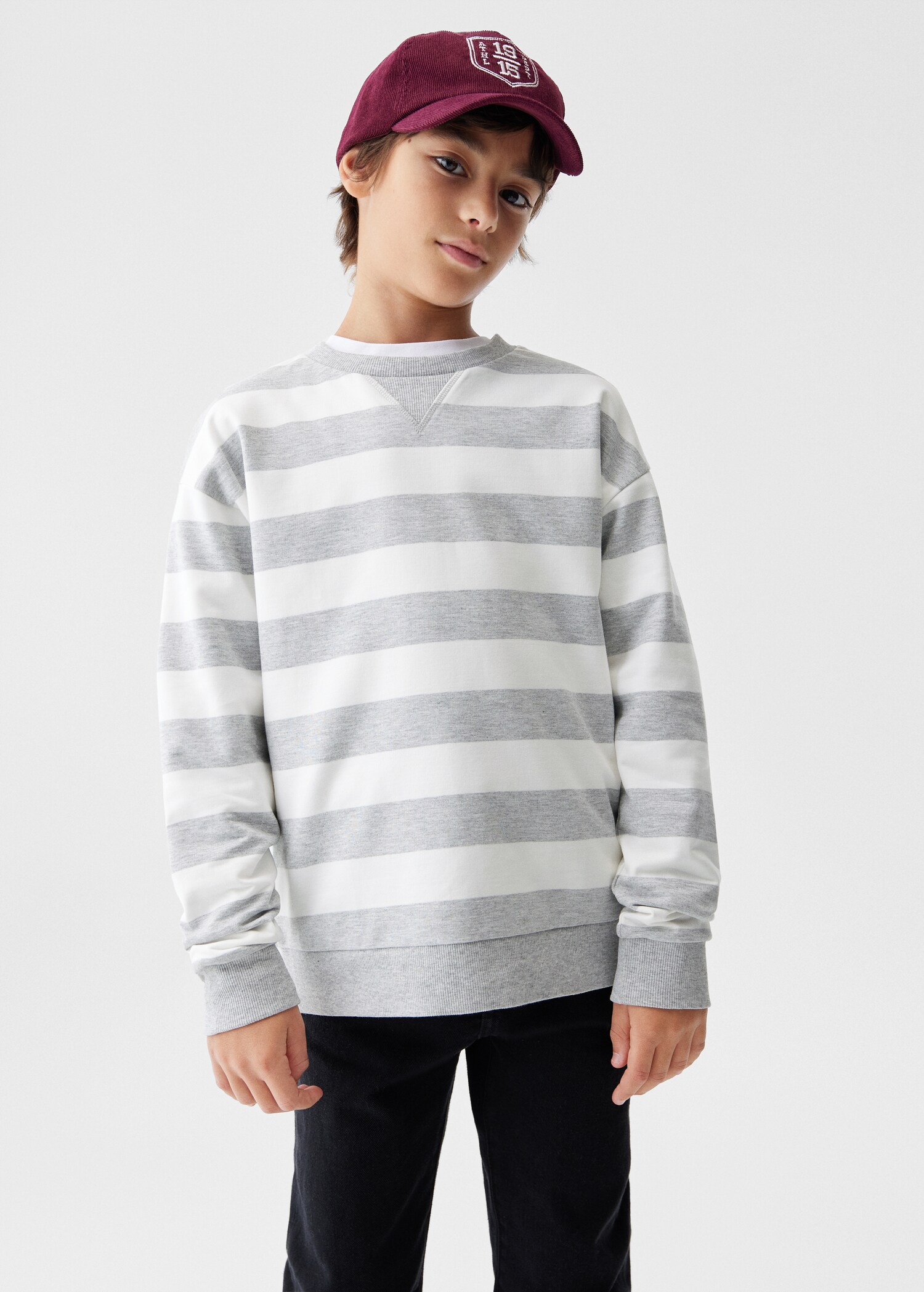Striped cotton-blend sweatshirt - Medium plane