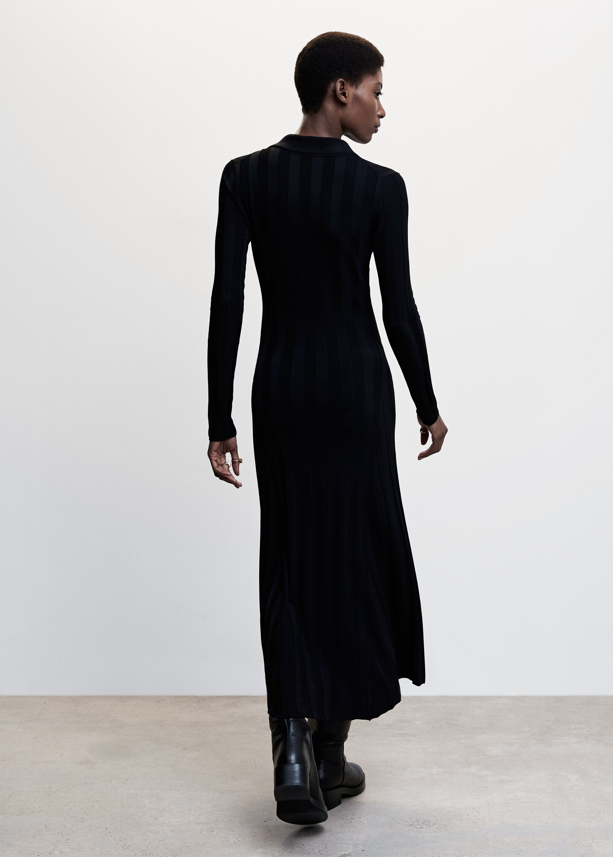 Ribbed polo neck dress - Reverse of the article