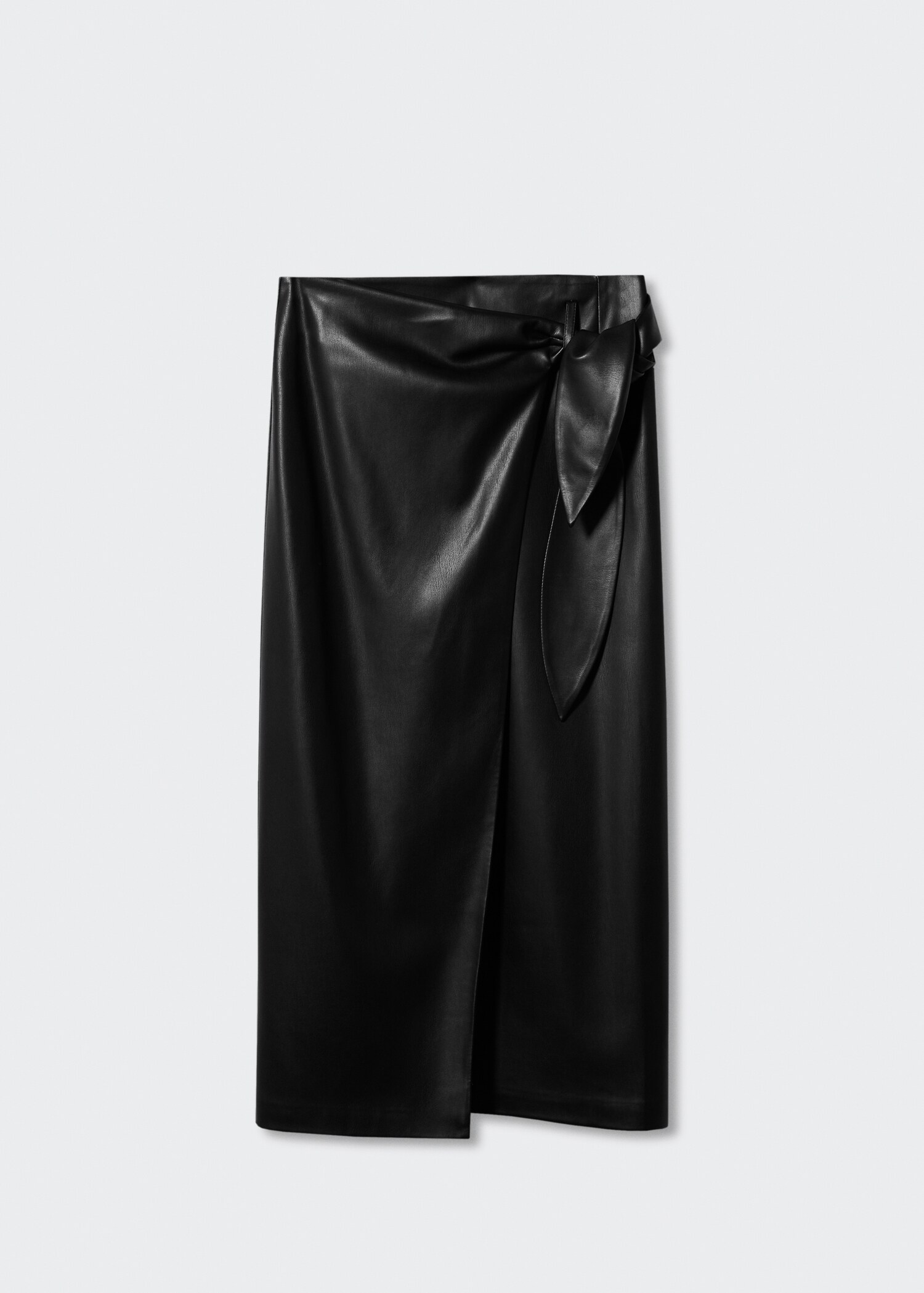 Leather-effect wrap skirt - Article without model