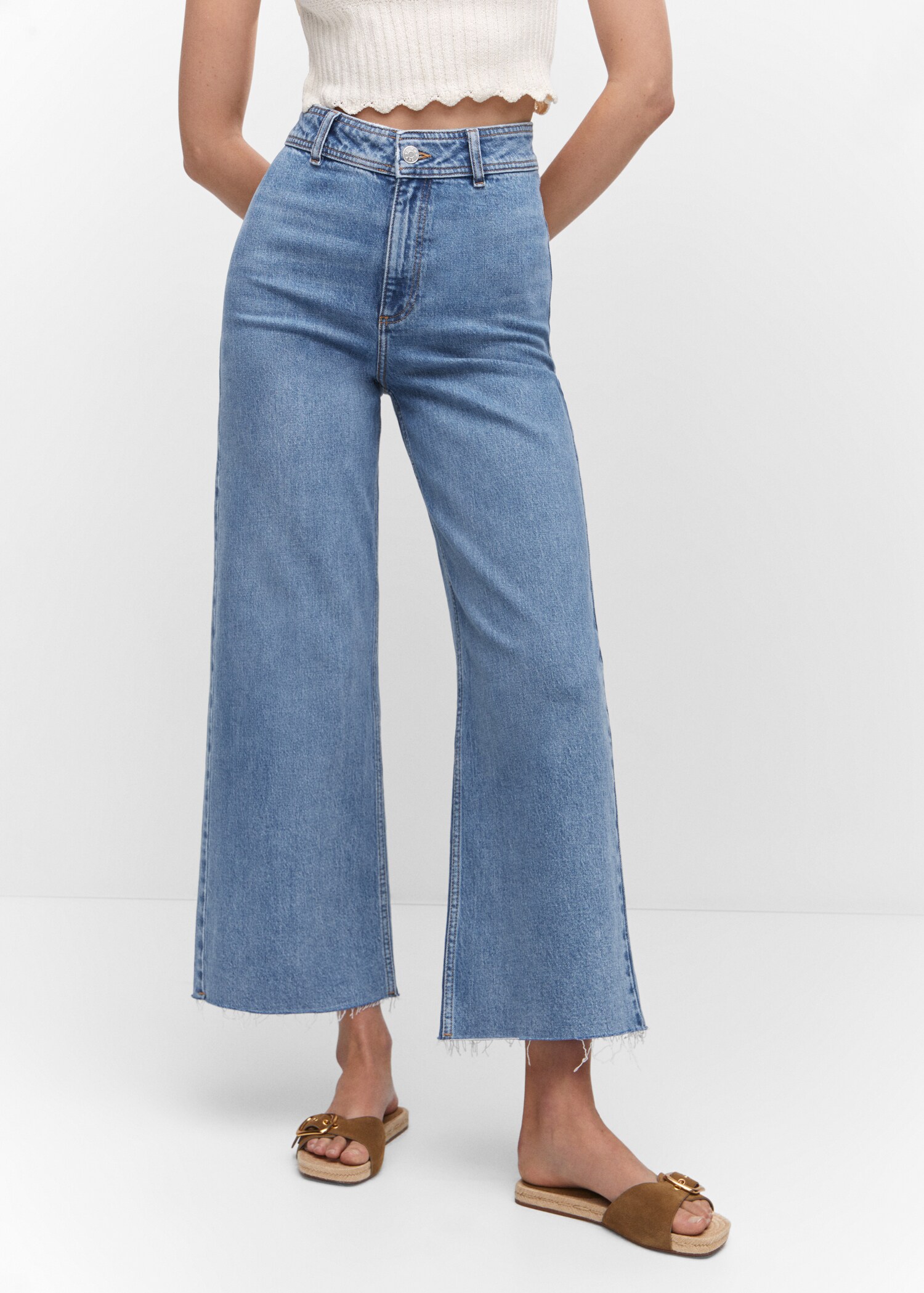 Jeans culotte high waist - Medium plane