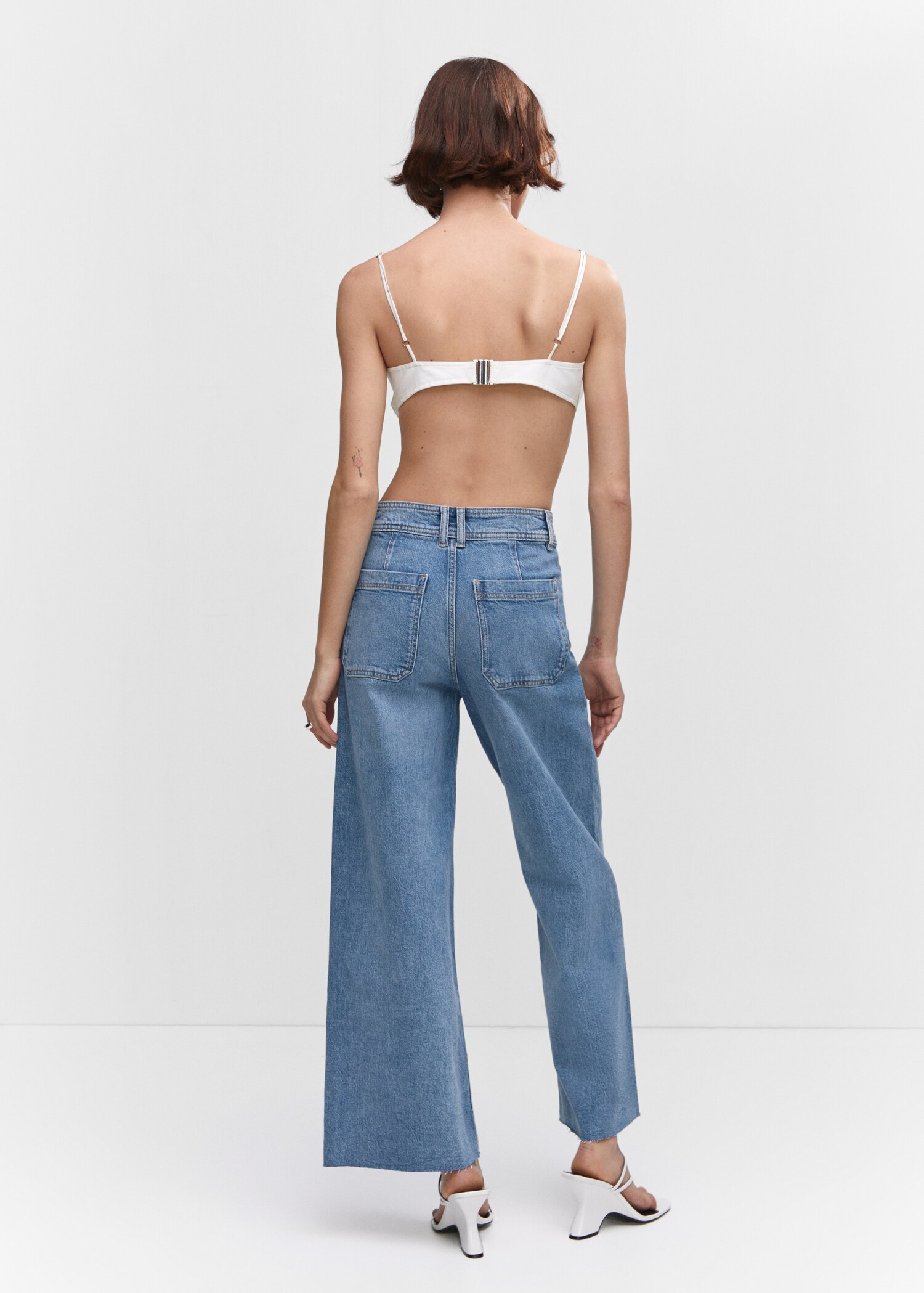 Jeans culotte high waist - Reverse of the article