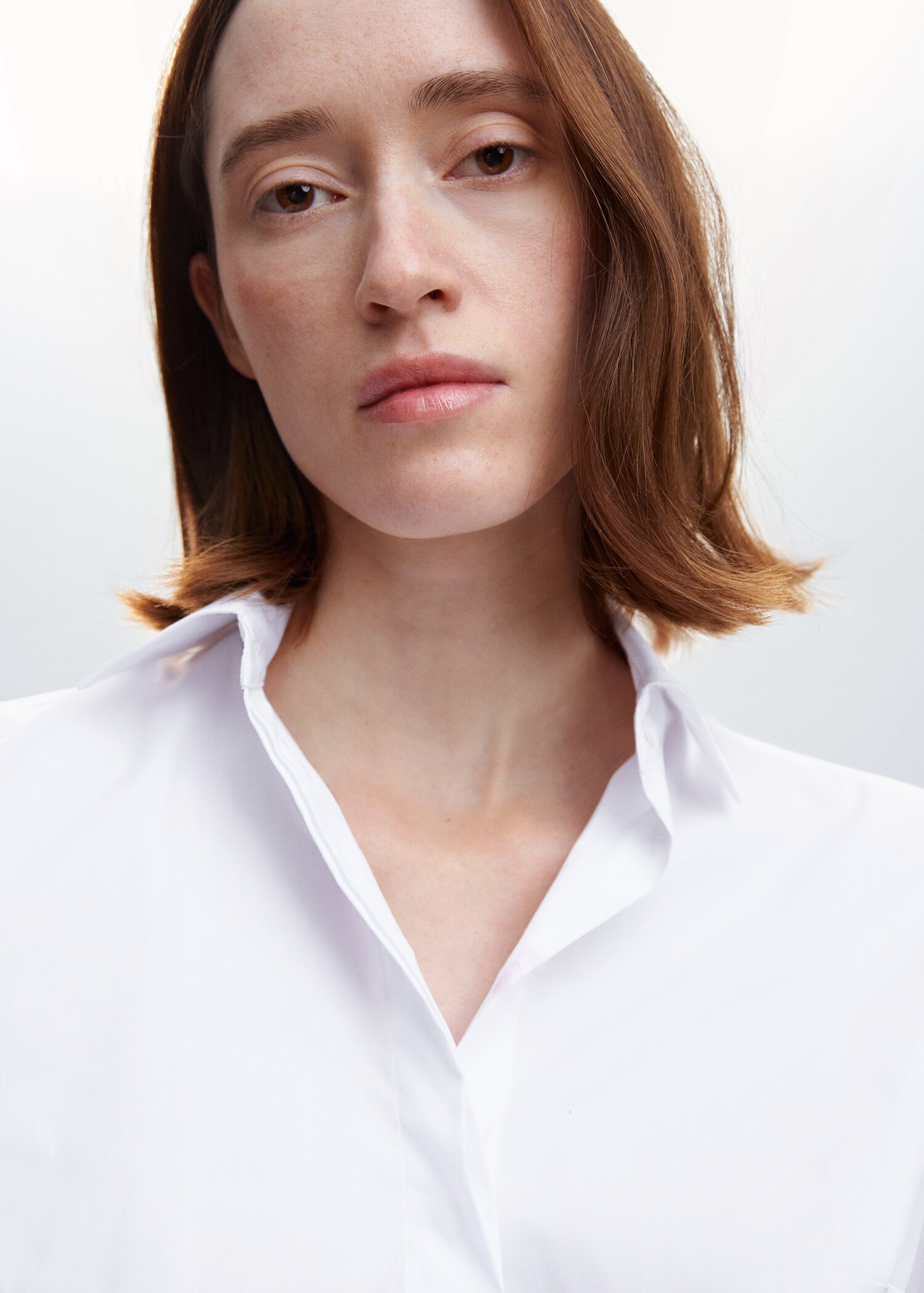 Essential cotton-blend shirt - Woman | MANGO OUTLET USA