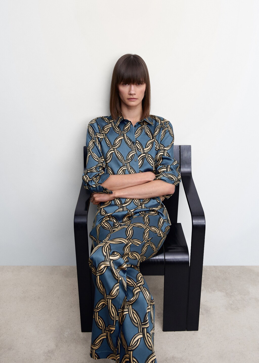 Satin printed pants - Women | MANGO OUTLET USA