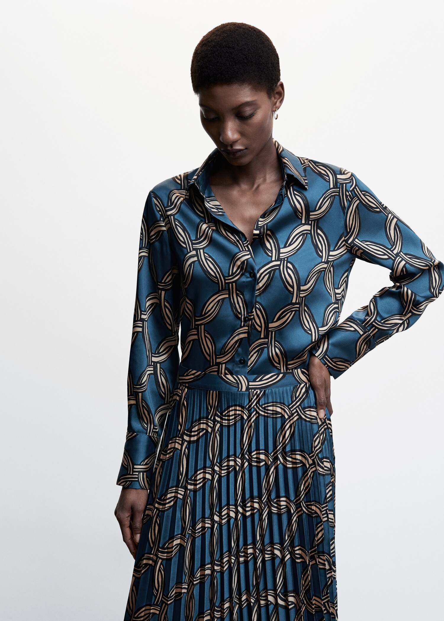 Geometric print pleated skirt - Details of the article 6