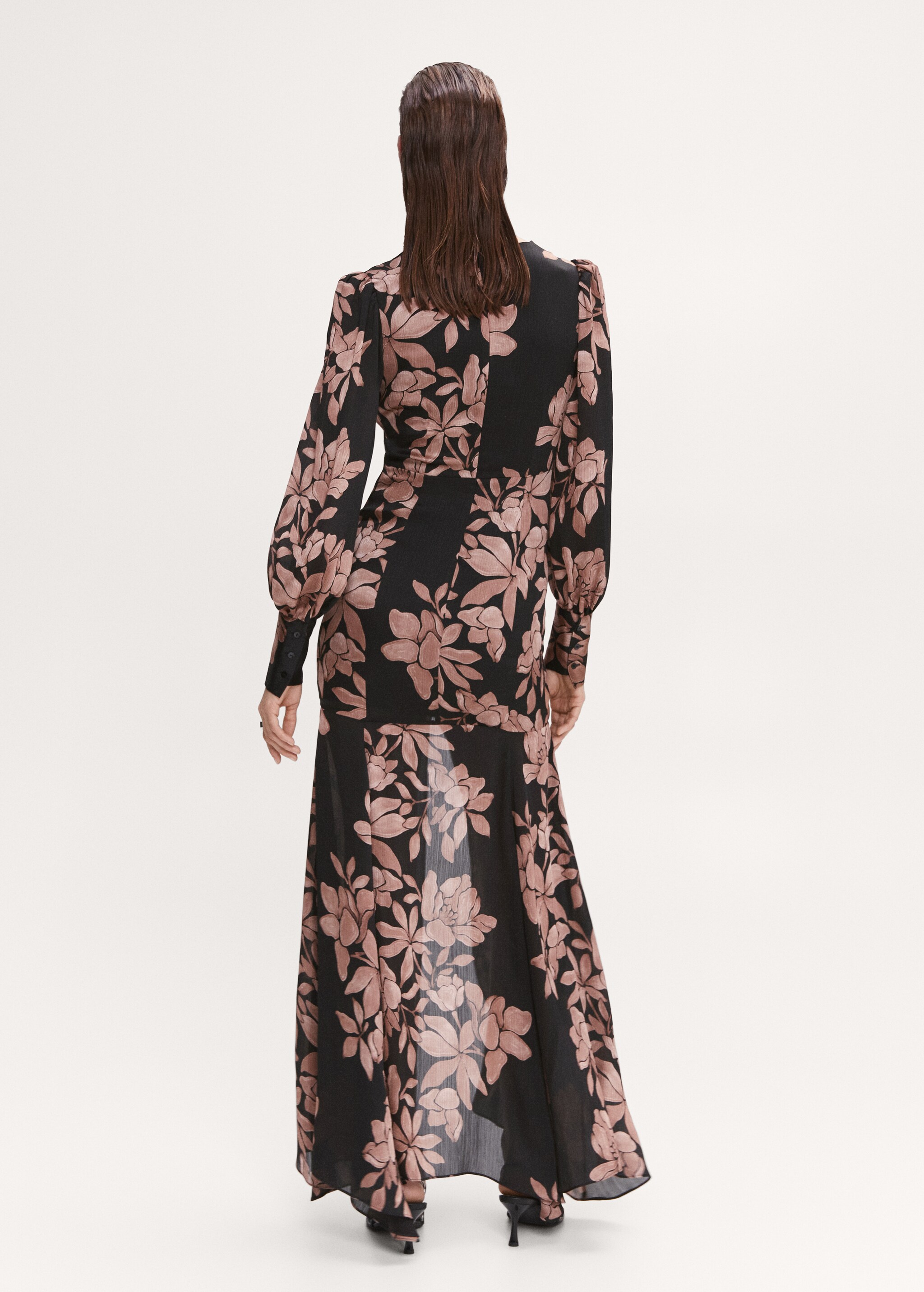Floral chiffon dress - Reverse of the article
