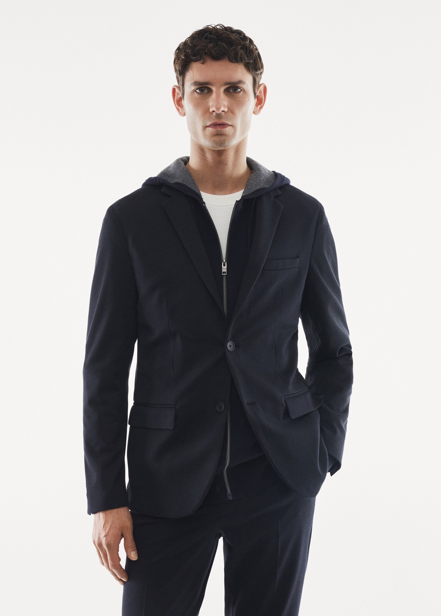 Slim-fit stretch suit jacket - Medium plane