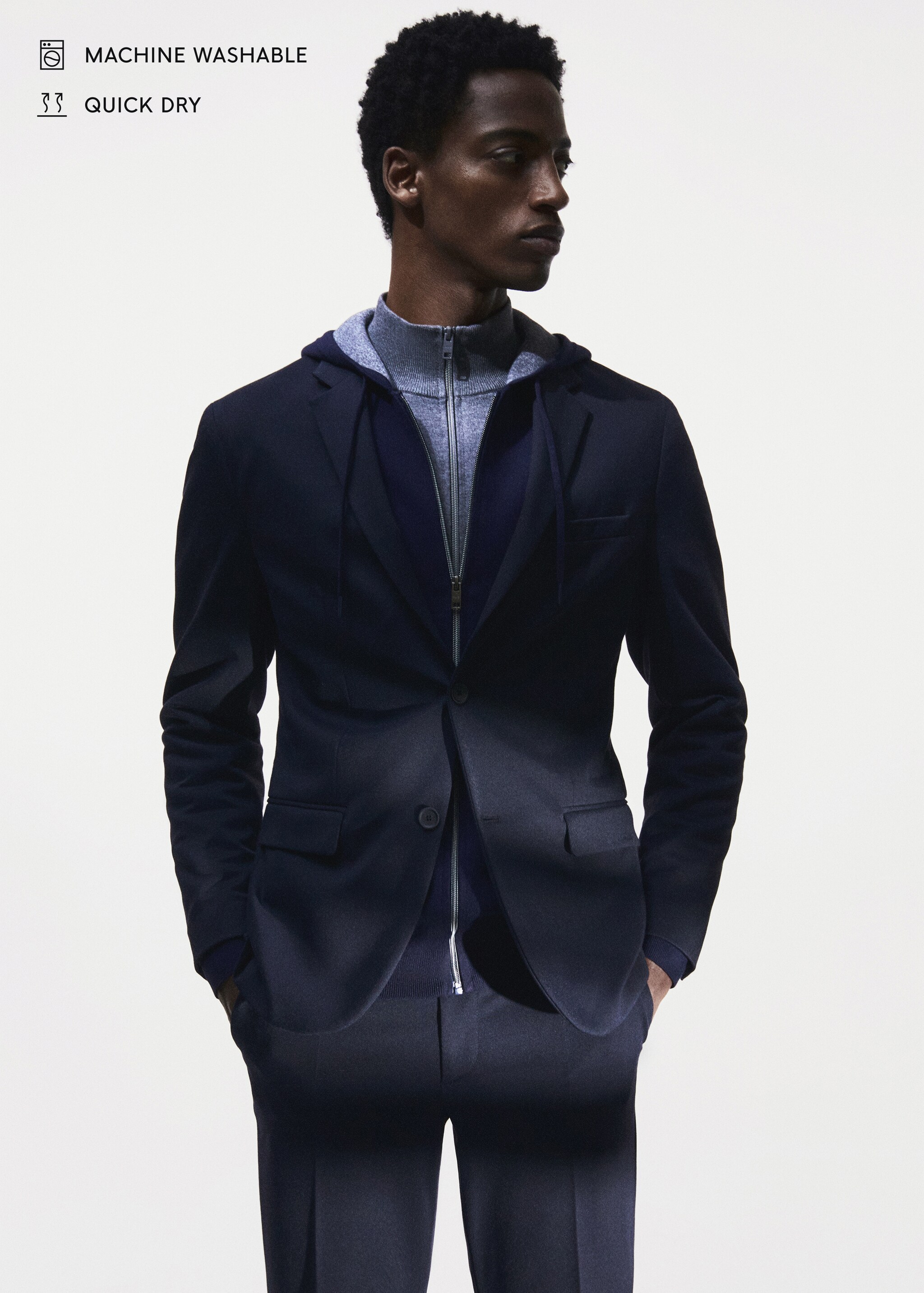 Slim-fit stretch suit jacket - Details of the article 5