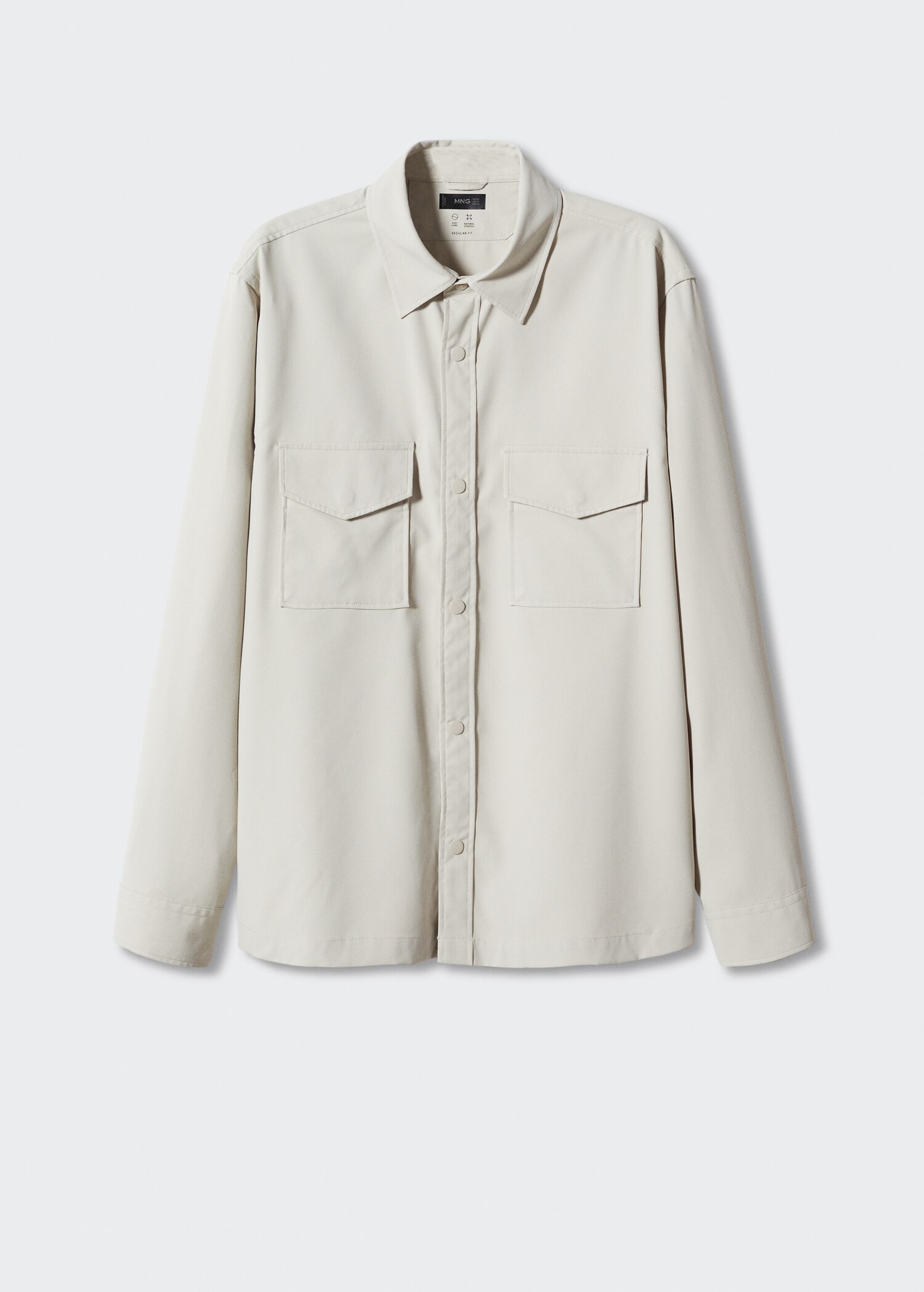 100% breathable cotton technical overshirt  - Article without model