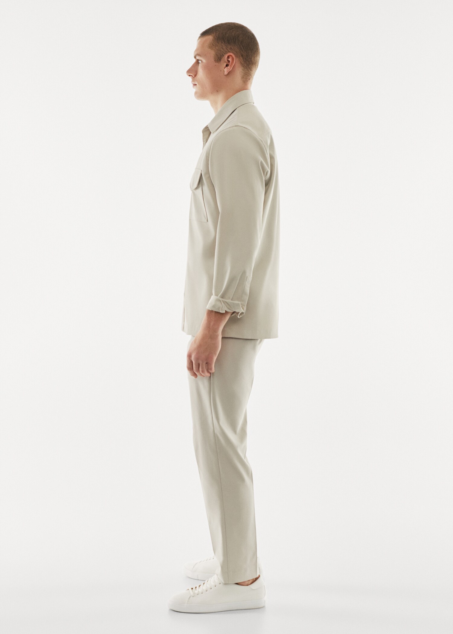 100% breathable cotton technical overshirt  - Details of the article 2