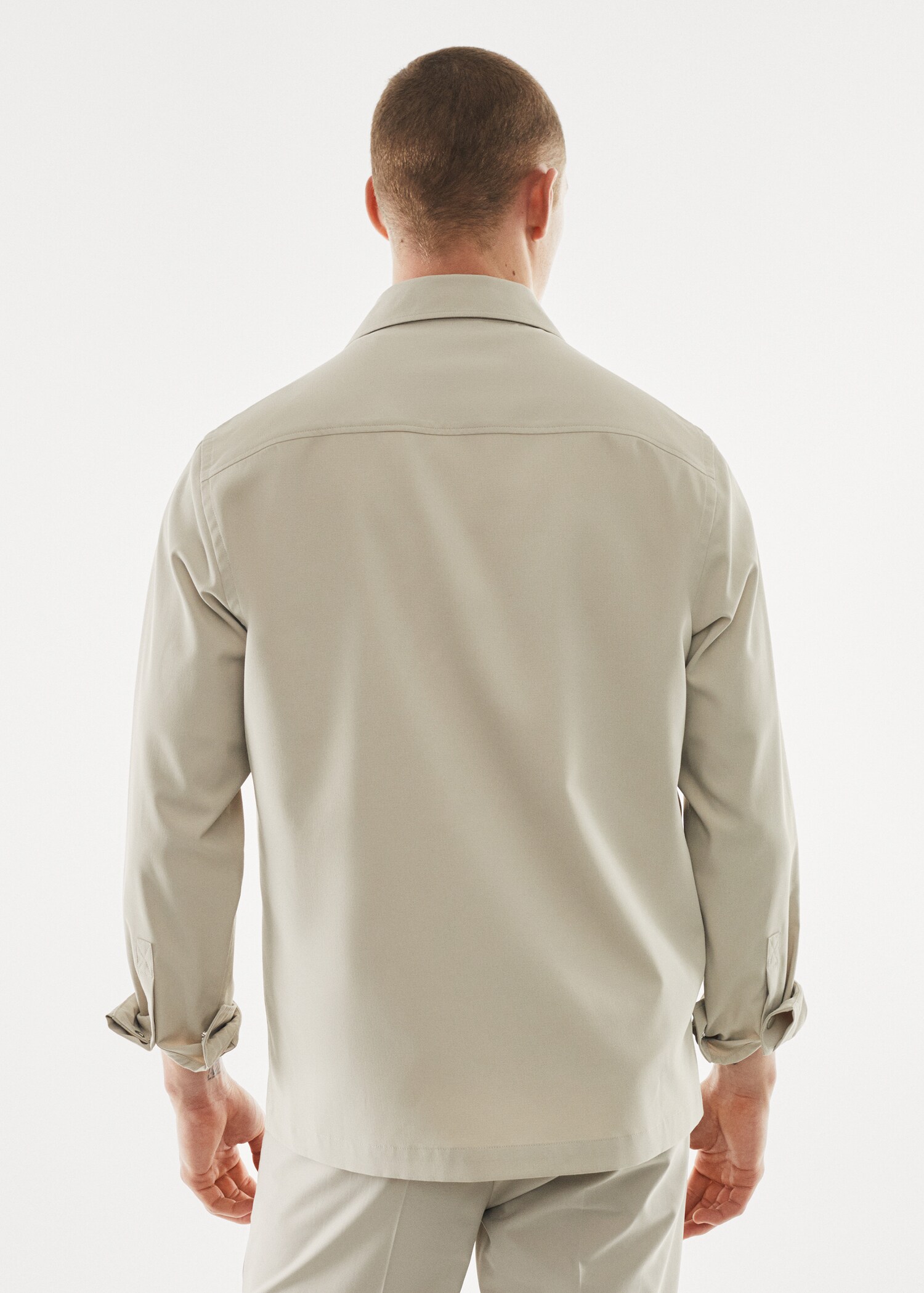 100% breathable cotton technical overshirt  - Reverse of the article