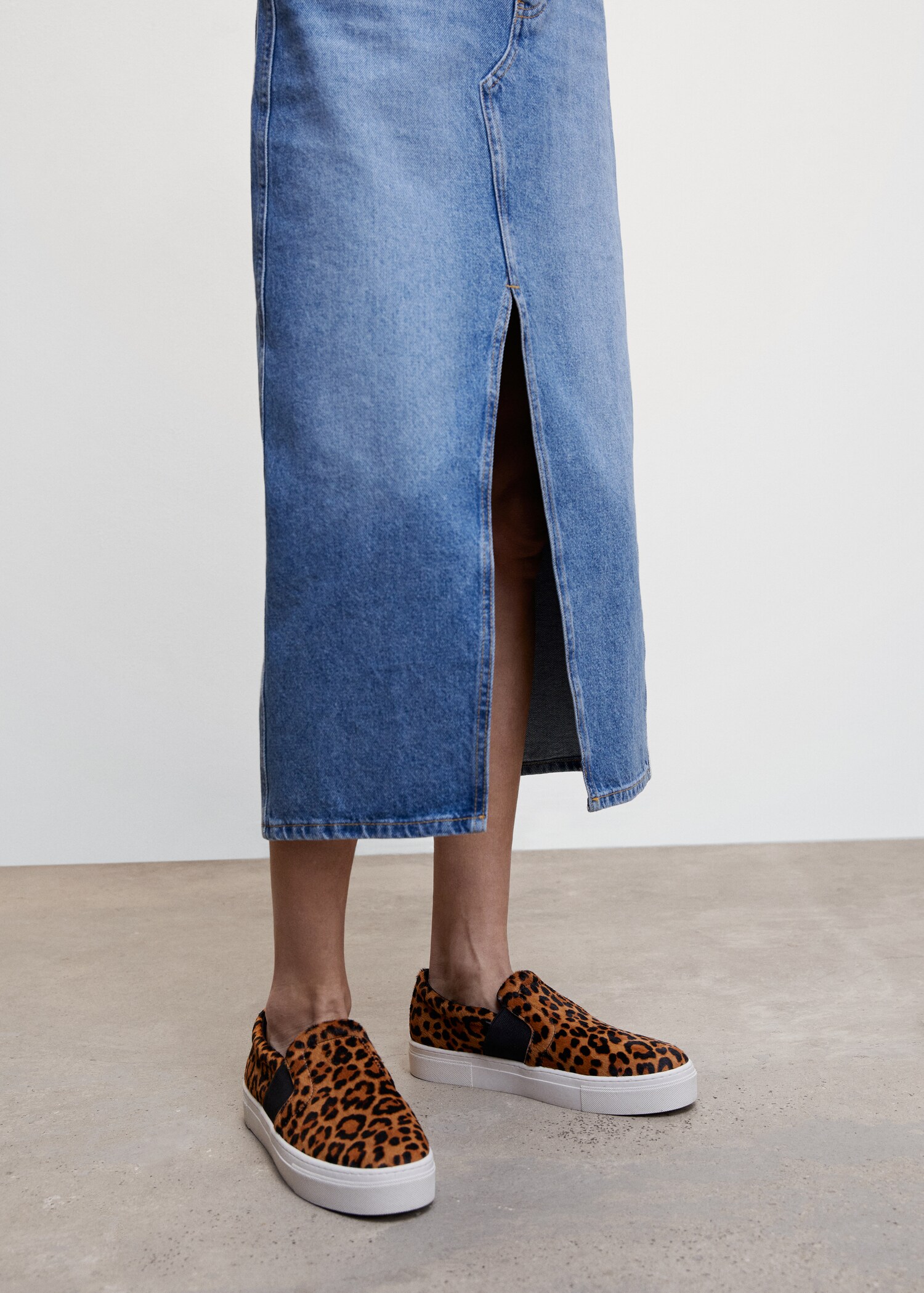 Leder-Sneakers mit Kunstfell - Detail des Artikels 9