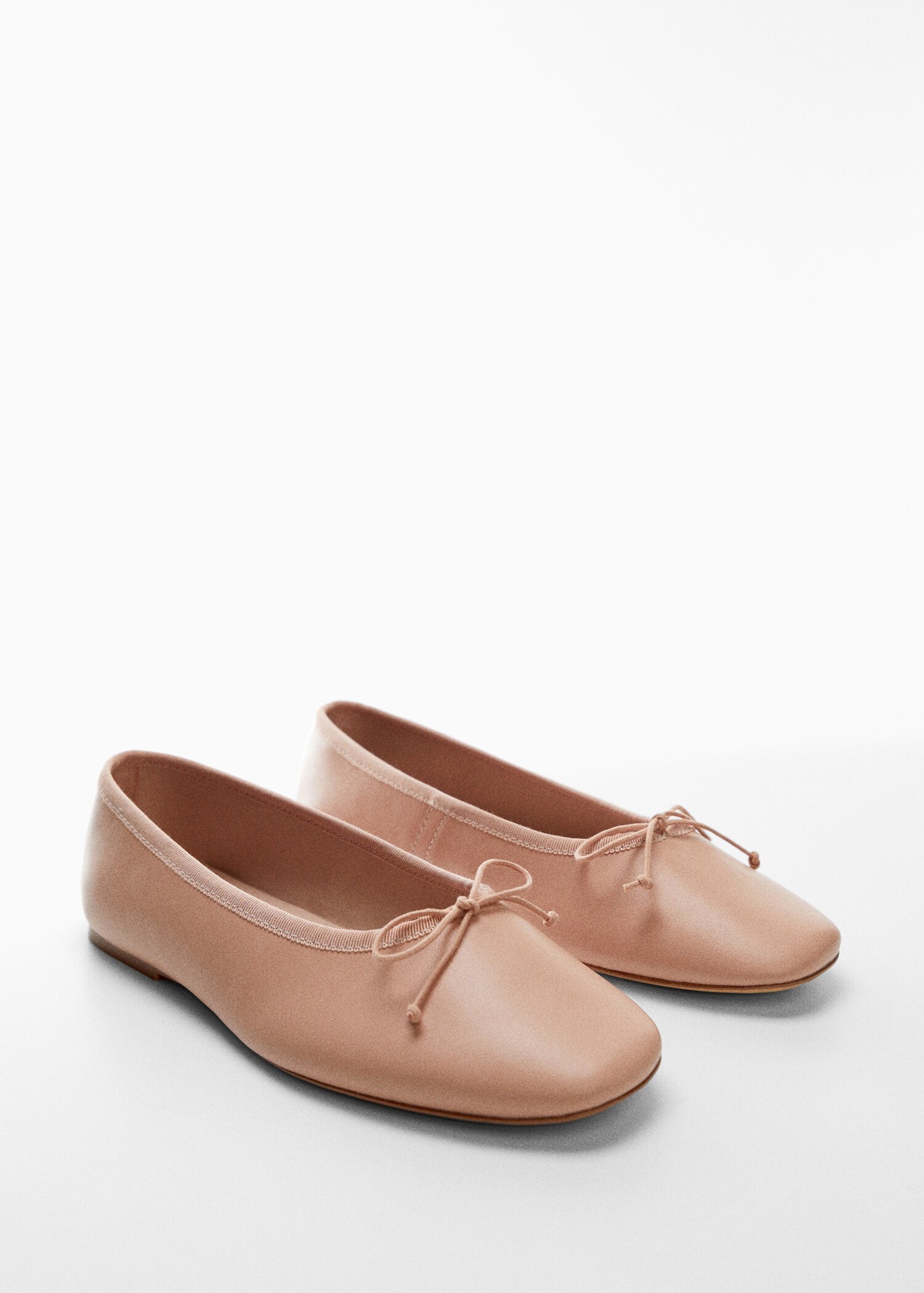 Bow leather ballerina - Medium plane