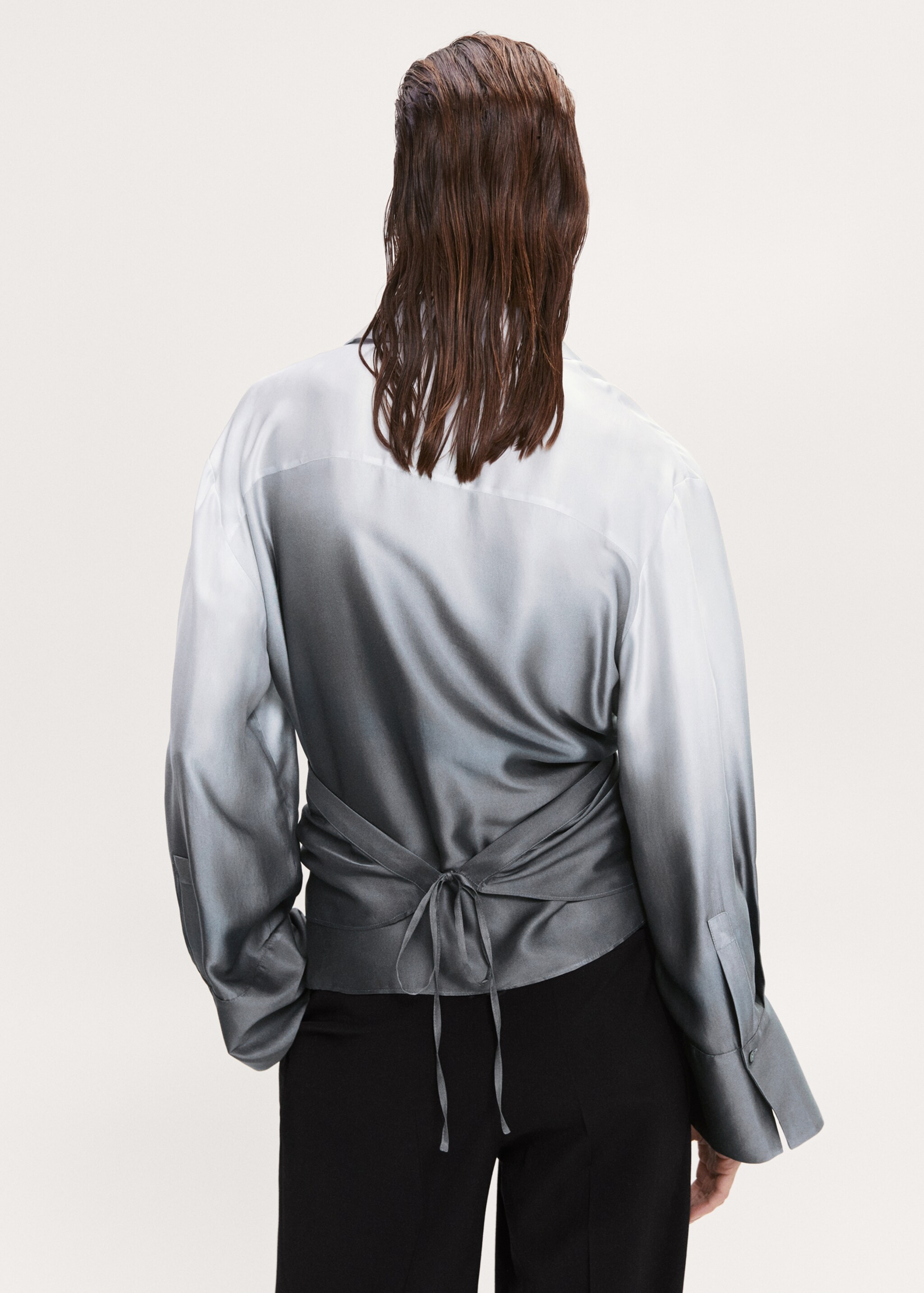Gradient double-breasted shirt - Reverse of the article, Grey. Ref: 47064427-00.