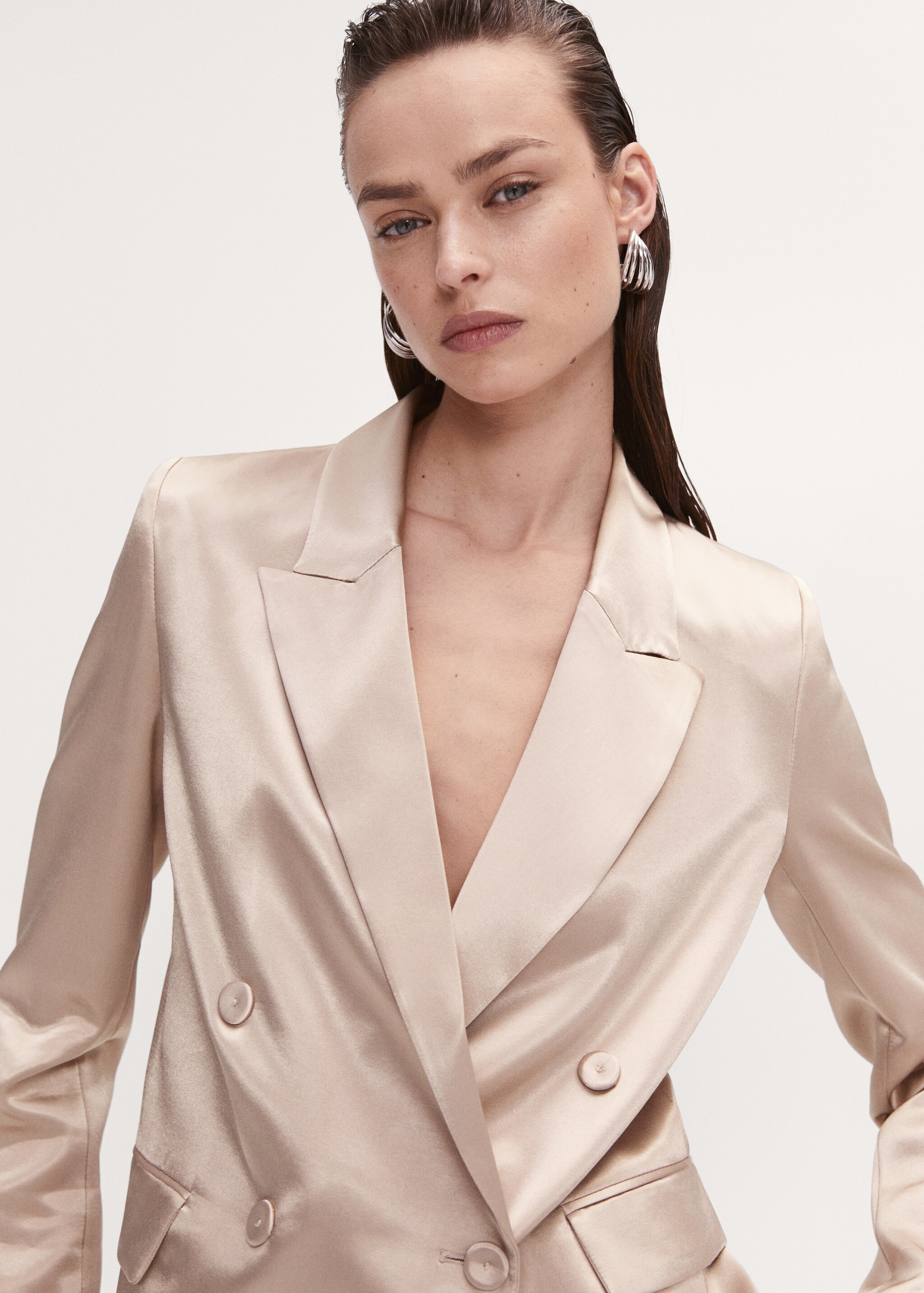 Satin-finish suit jacket - Details of the article 1