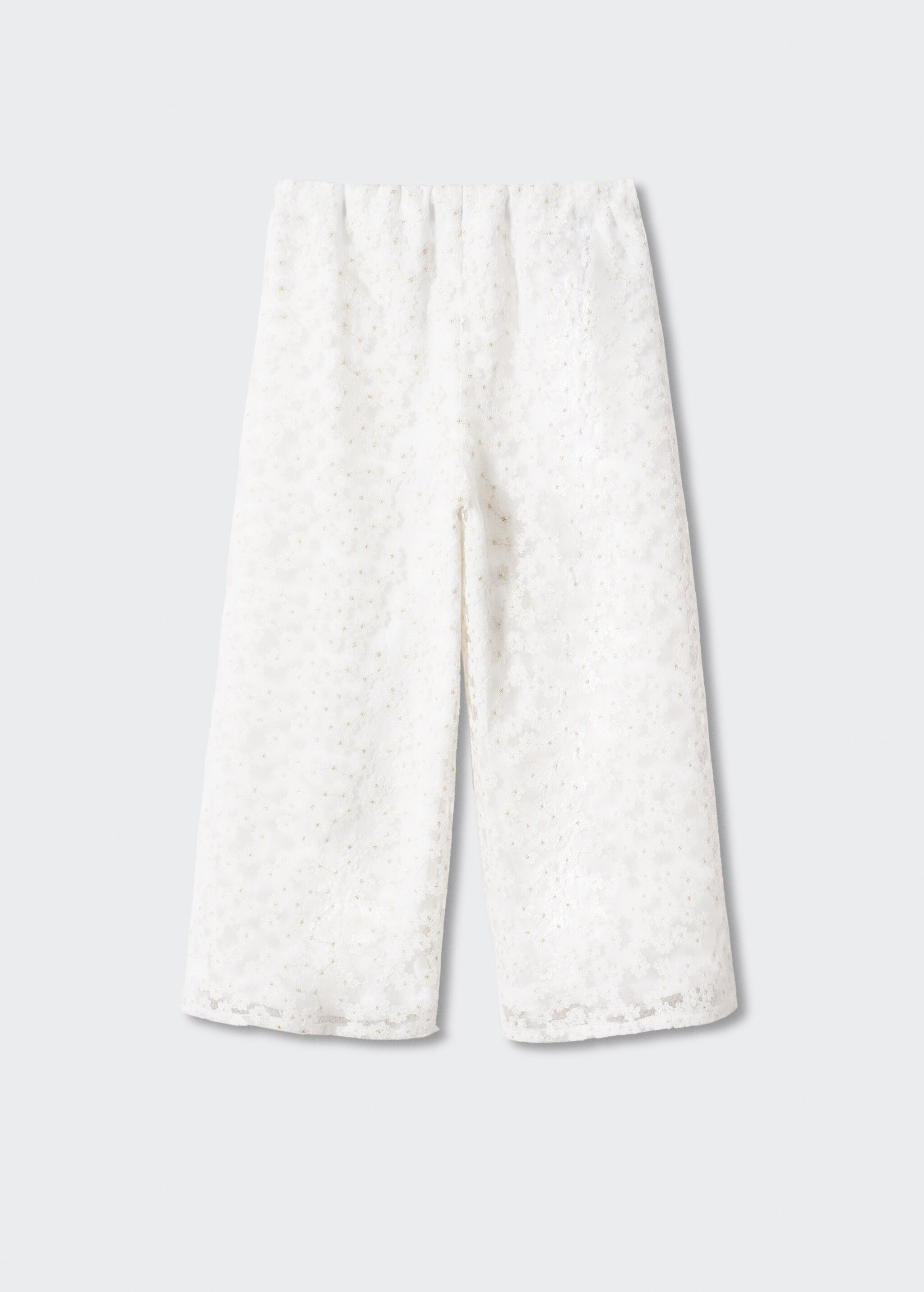 Pantalon style jupe-culotte fleurs brodées - Verso de l’article