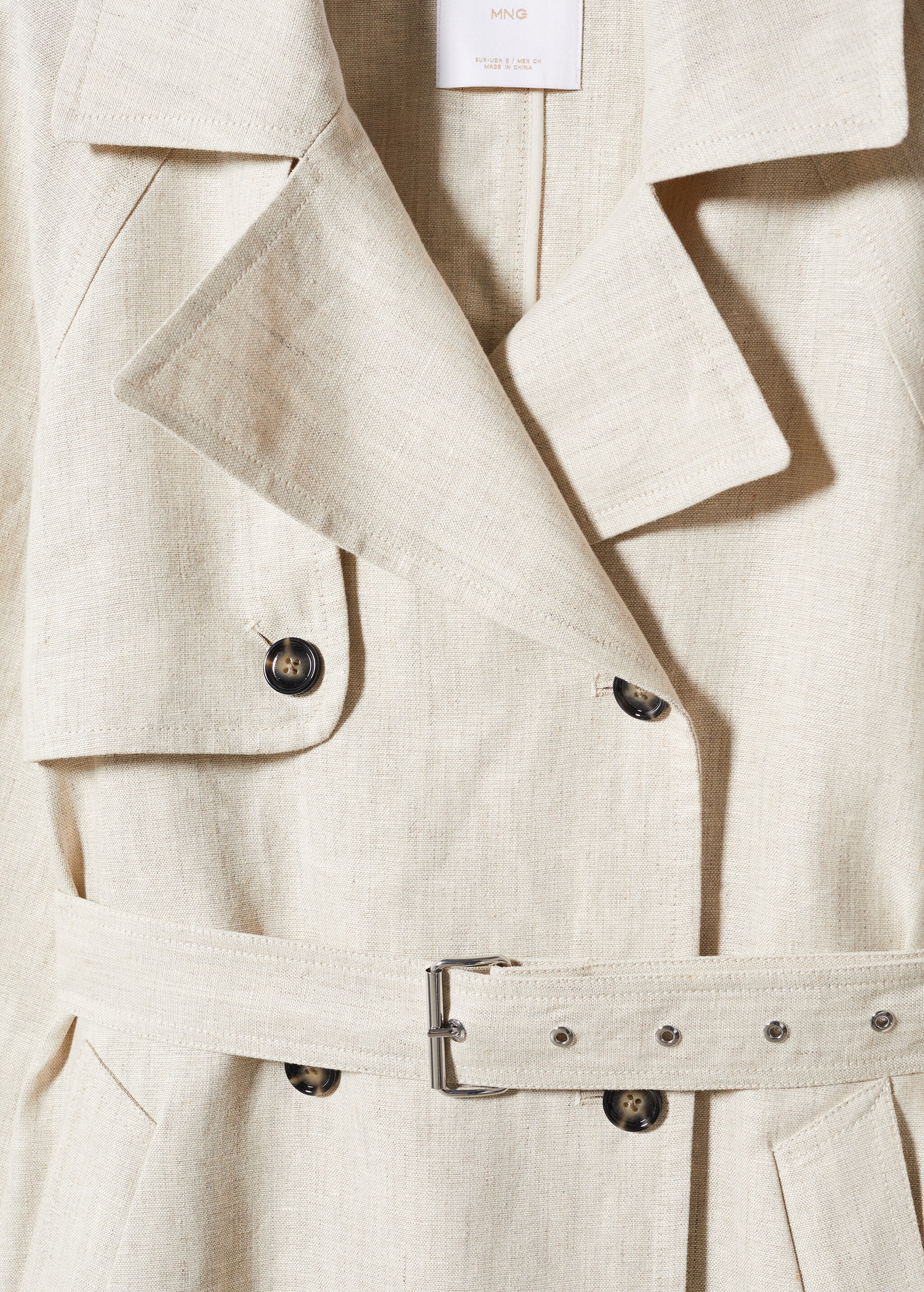 100% linen trench coat - Details of the article 8