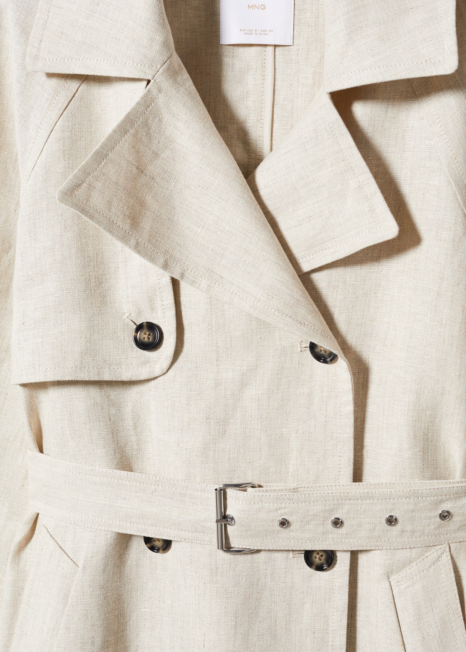 Trenchcoat aus 100 % Leinen - Detail des Artikels 8