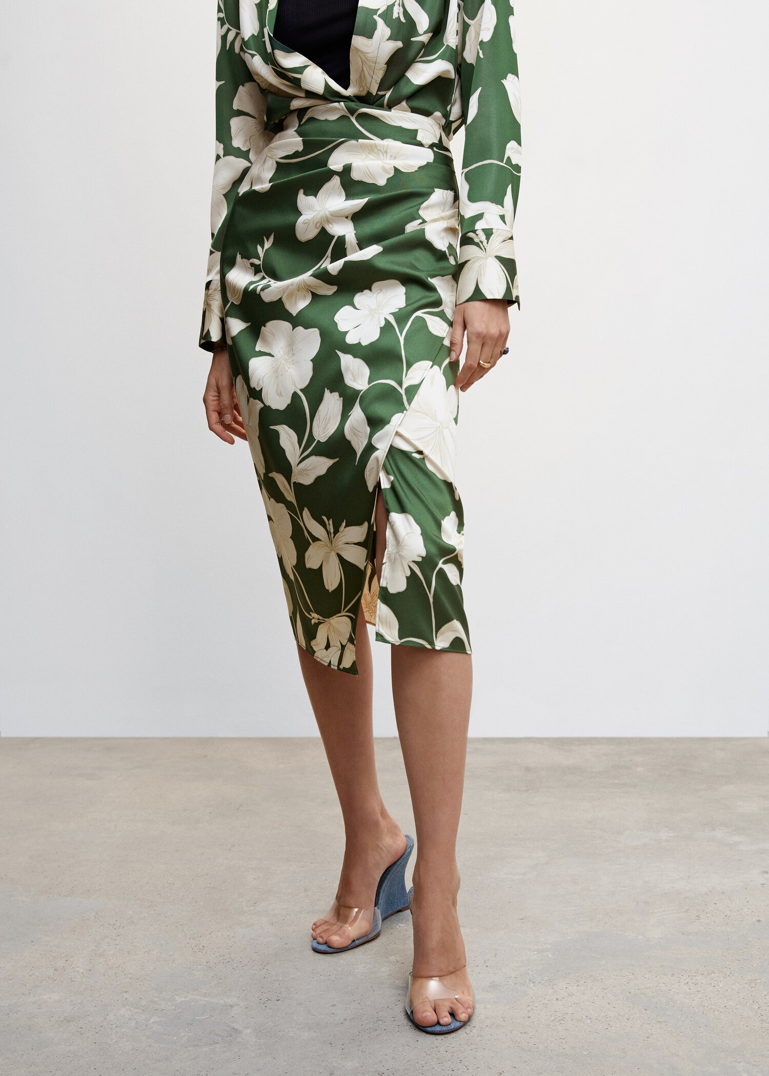 Langer Rock mit Blumenmuster - Damen | MANGO OUTLET Deutschland