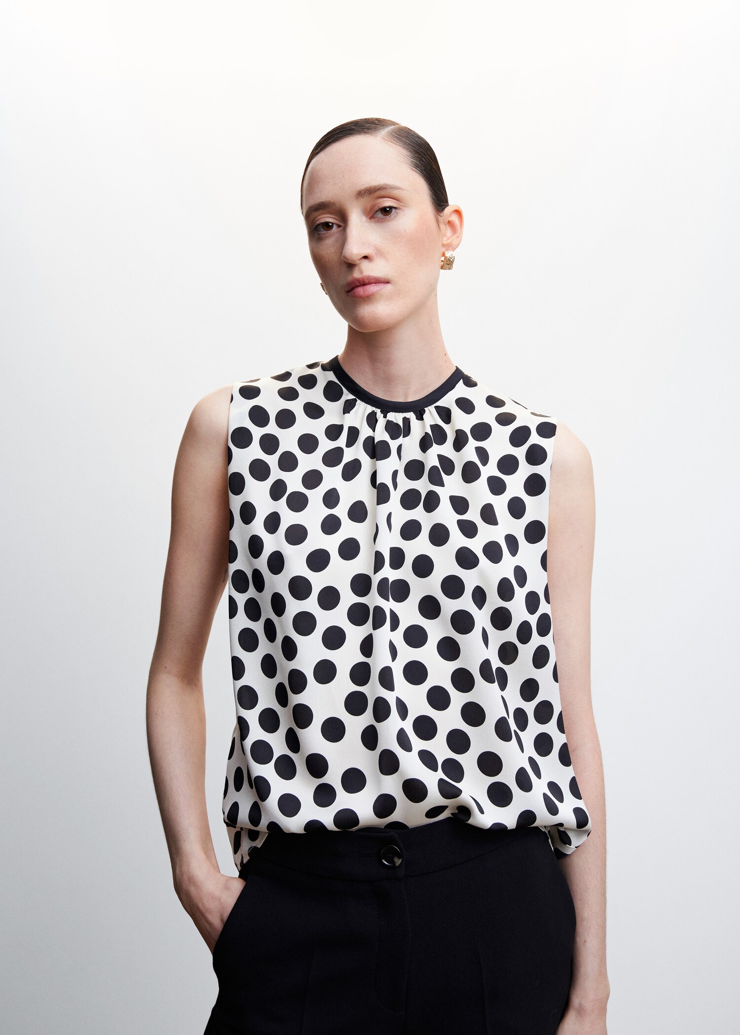 Polka-dot print blouse - Medium plane