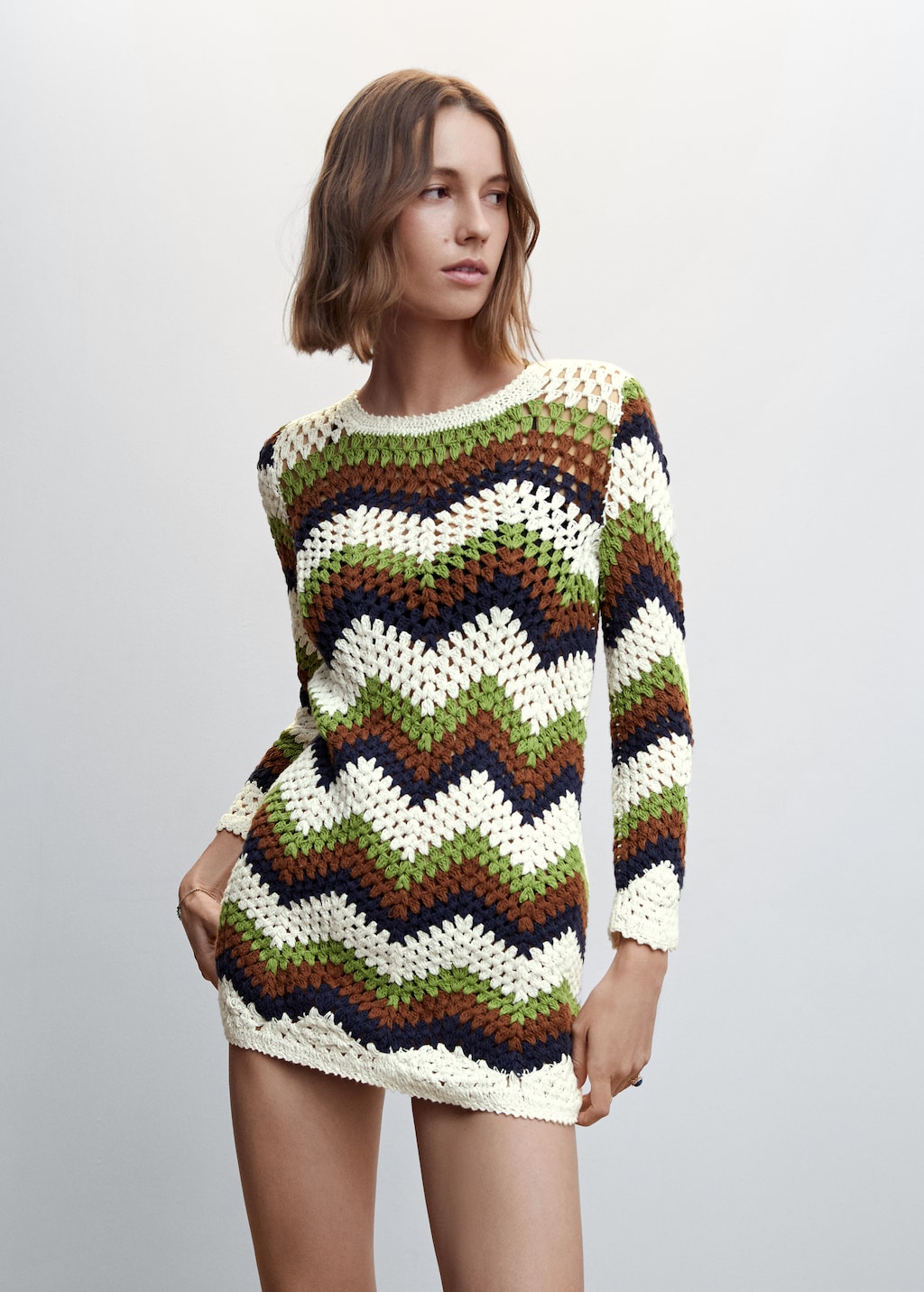 Crochet mini dress