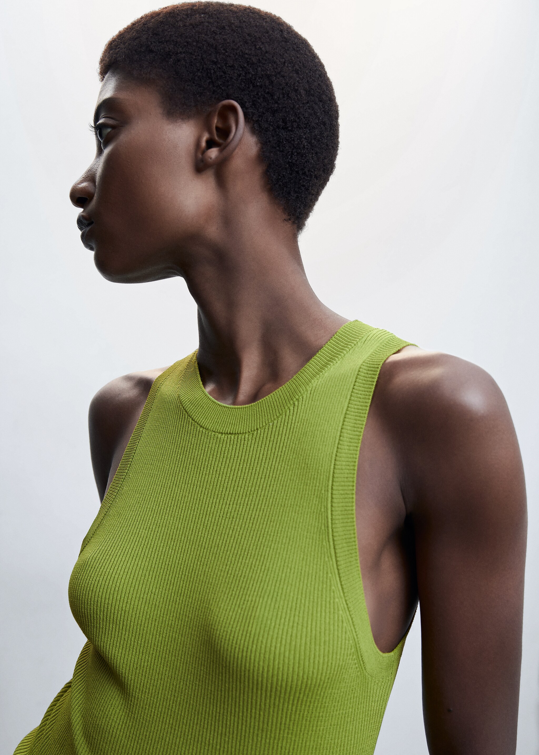 Knitted top with wide straps - Details of the article 1