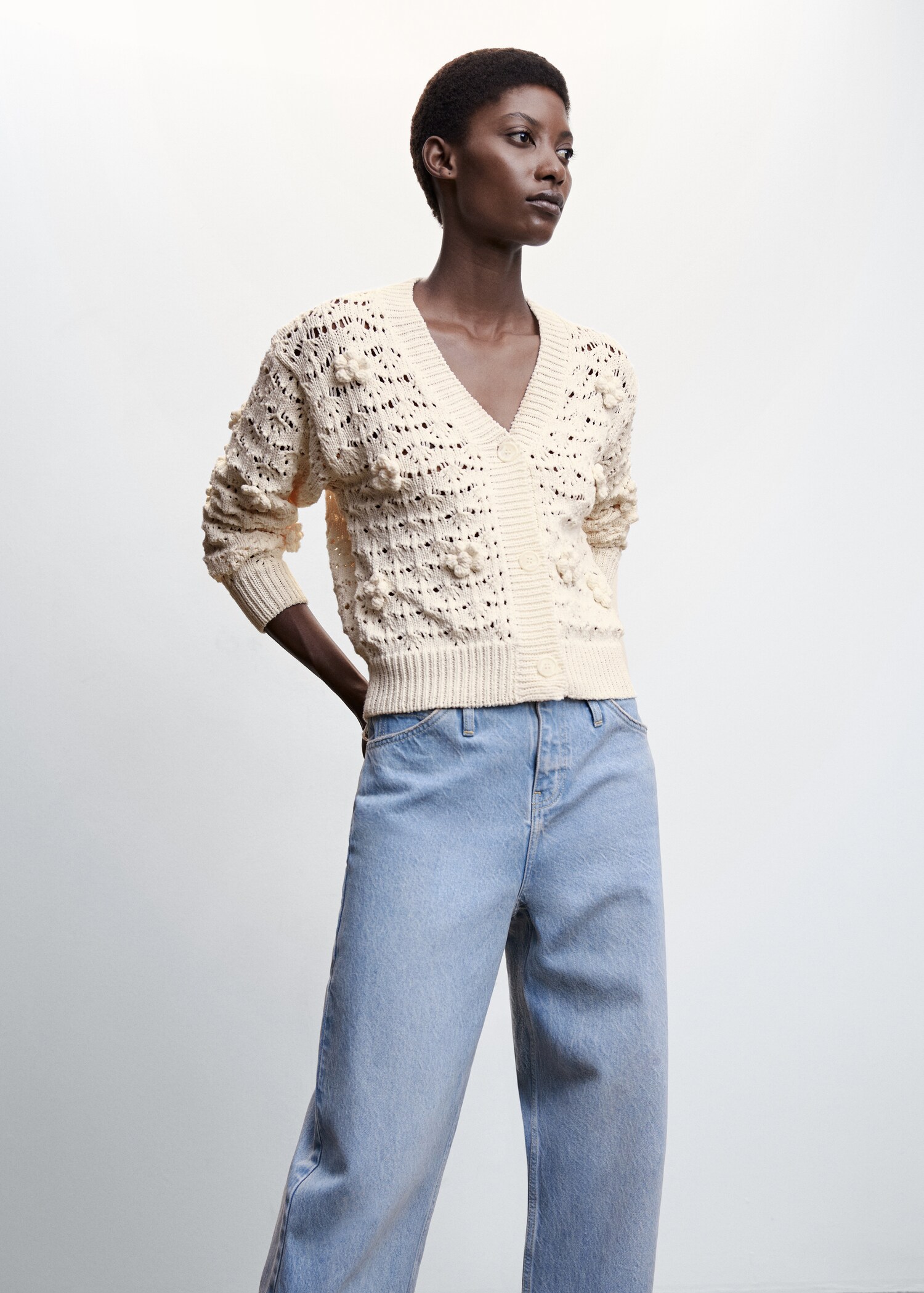 Openwork knit cardigan - Medium plane