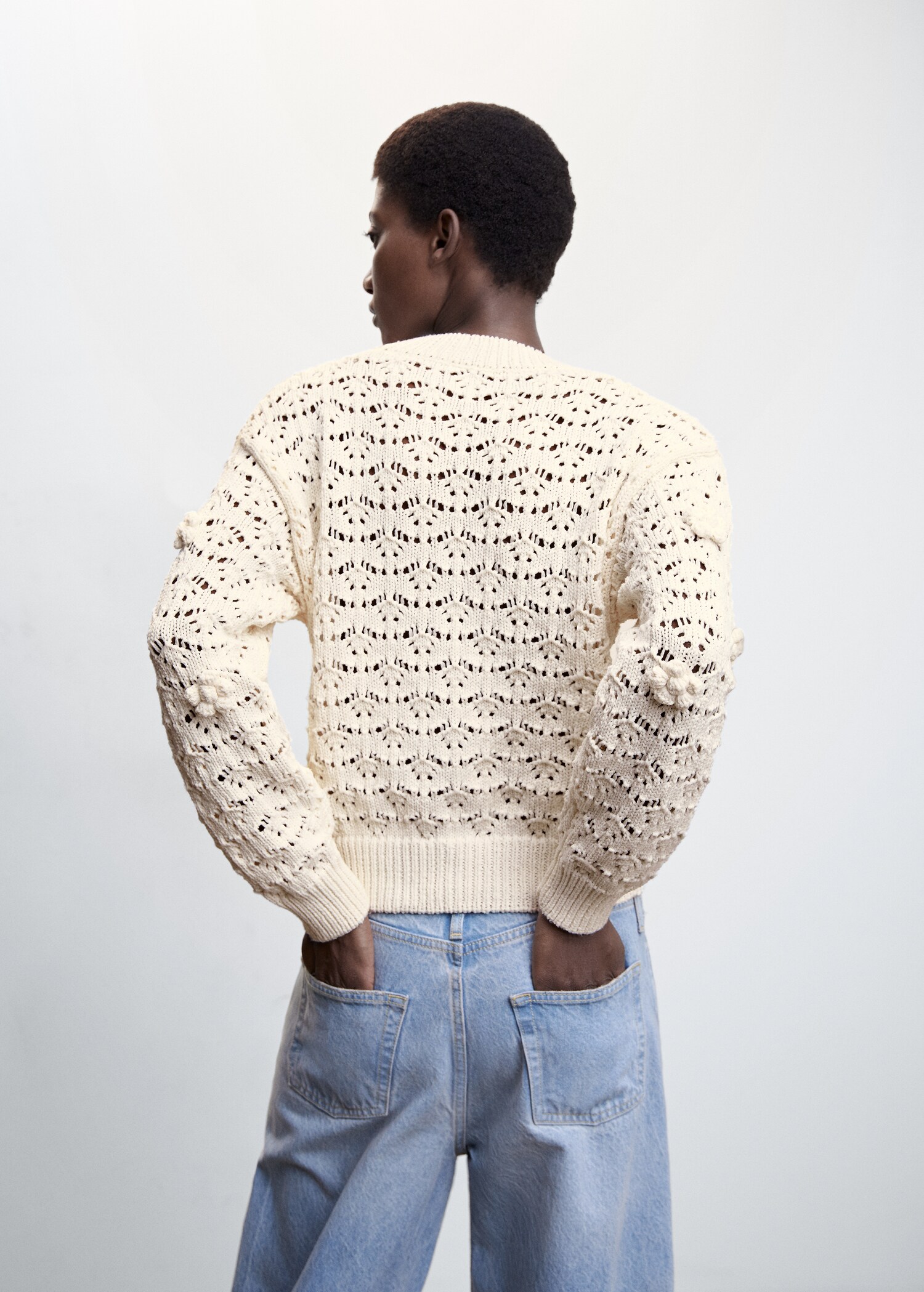 Openwork knit cardigan - Reverse of the article