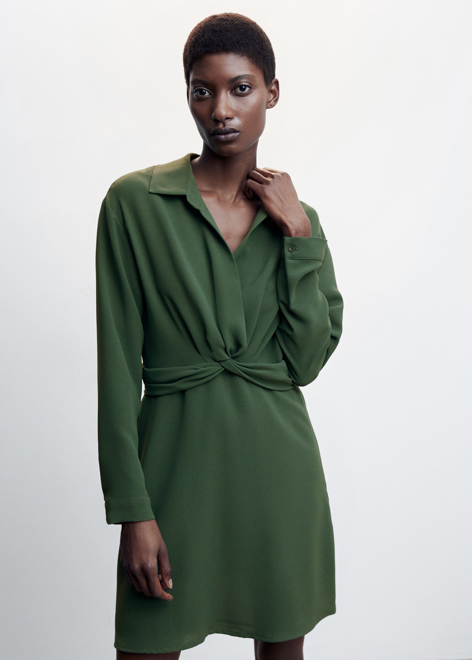 Knot detail shirt dress - Medium plane