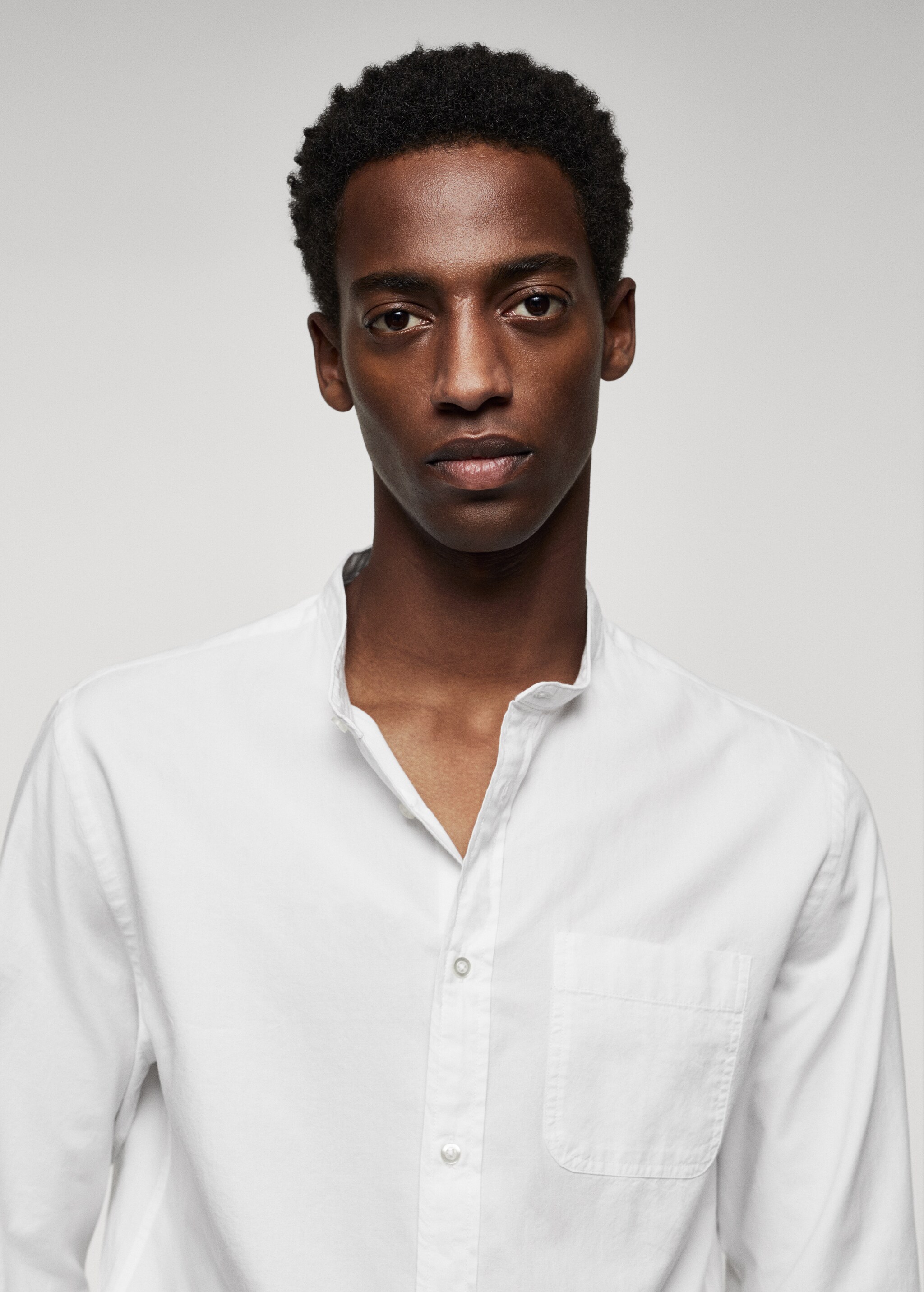 Slim fit Mao collar shirt - Details of the article 1