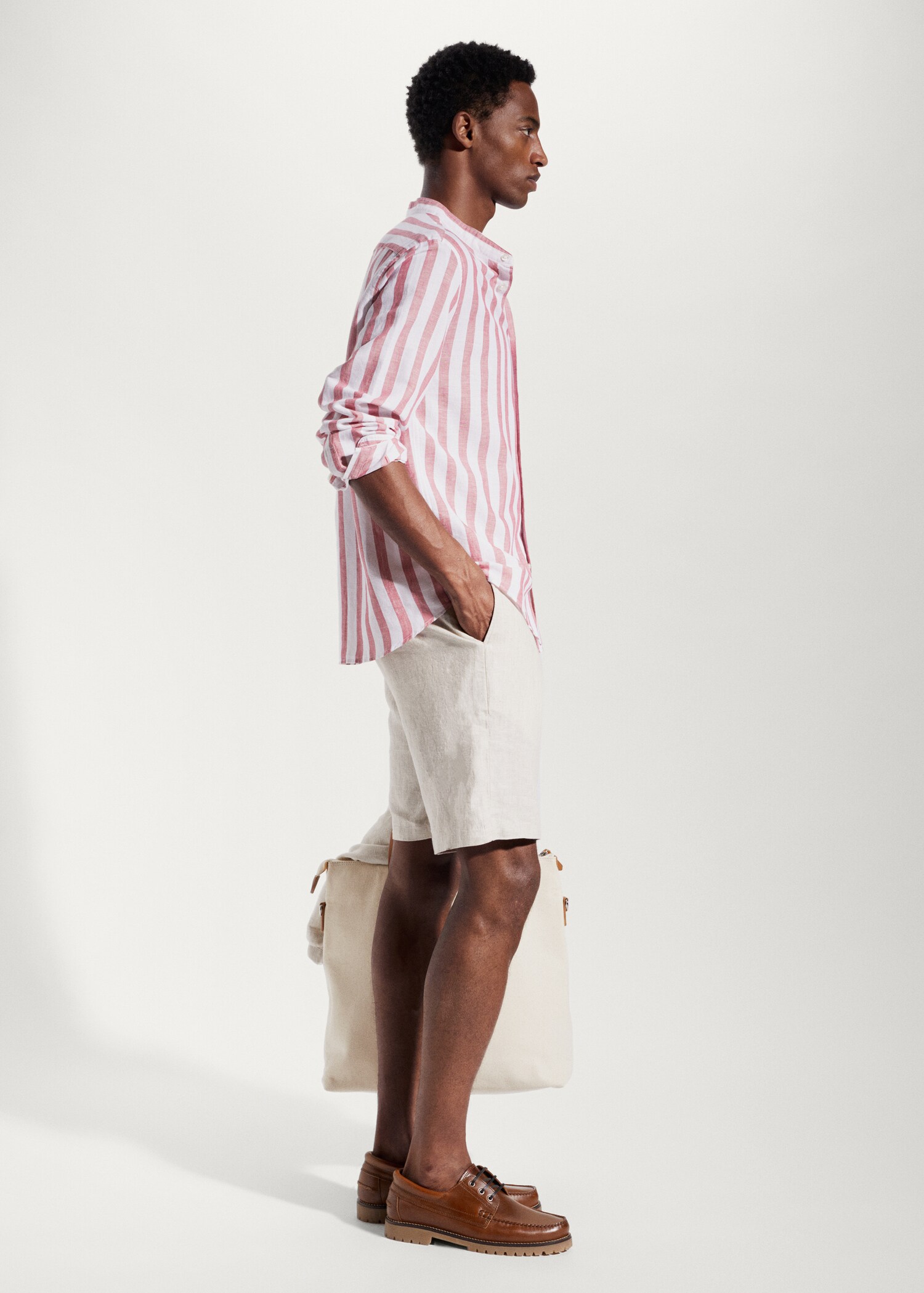 Camisa regular fit lino rayas  - Detalle del artículo 2