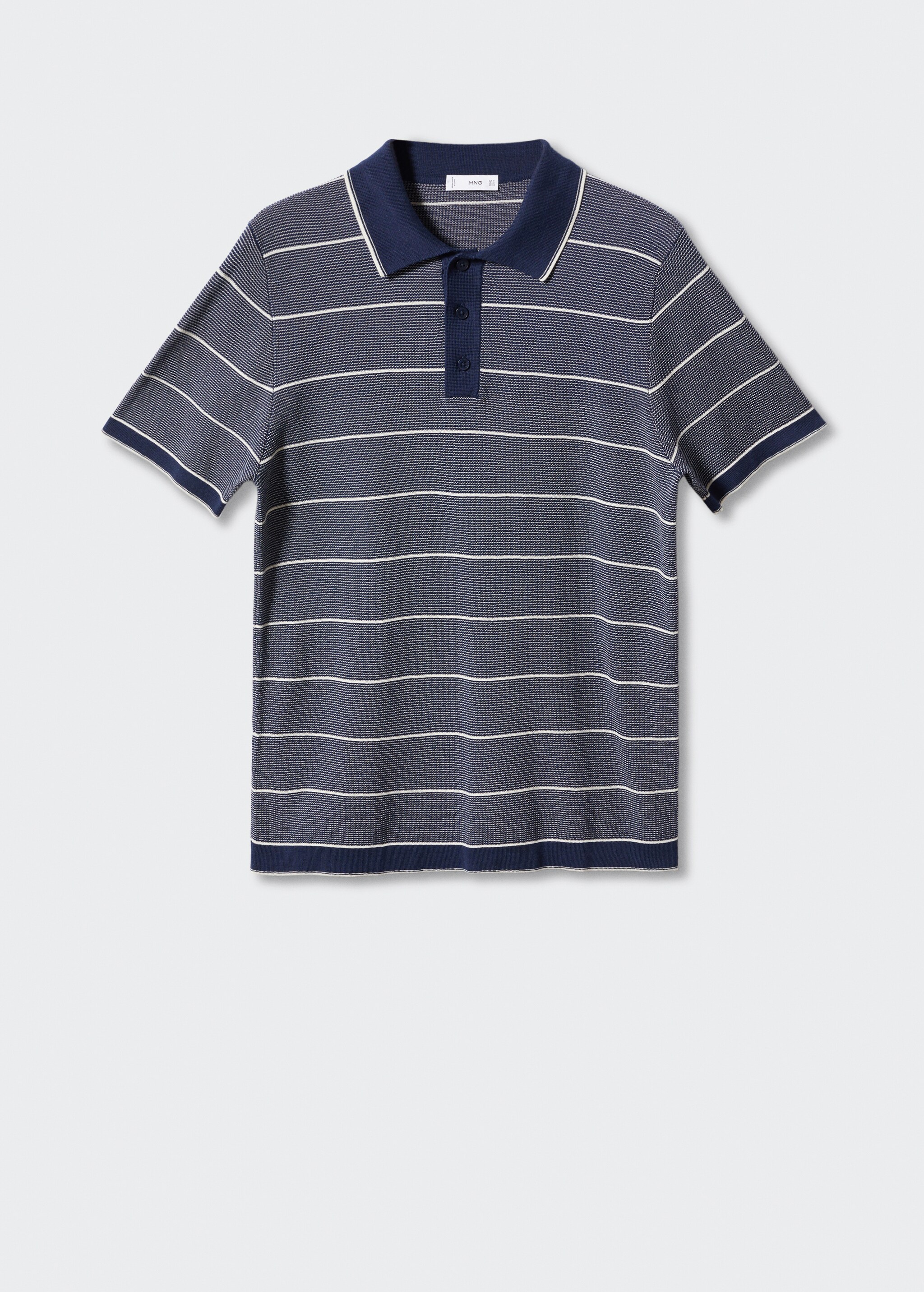 Striped knit cotton polo shirt - Article without model