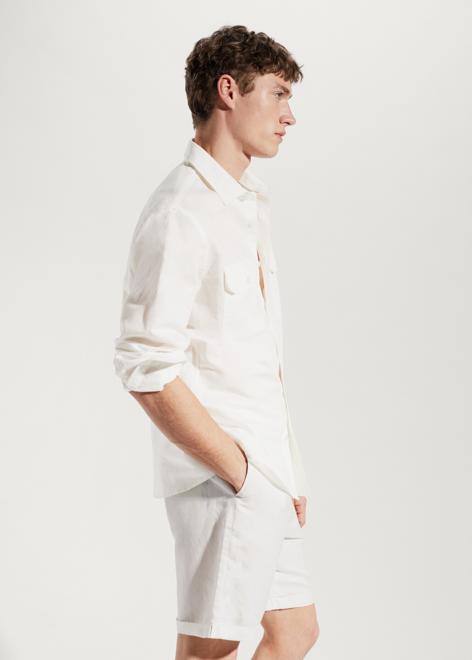 Regular-fit pocket linen shirt - Details of the article 2