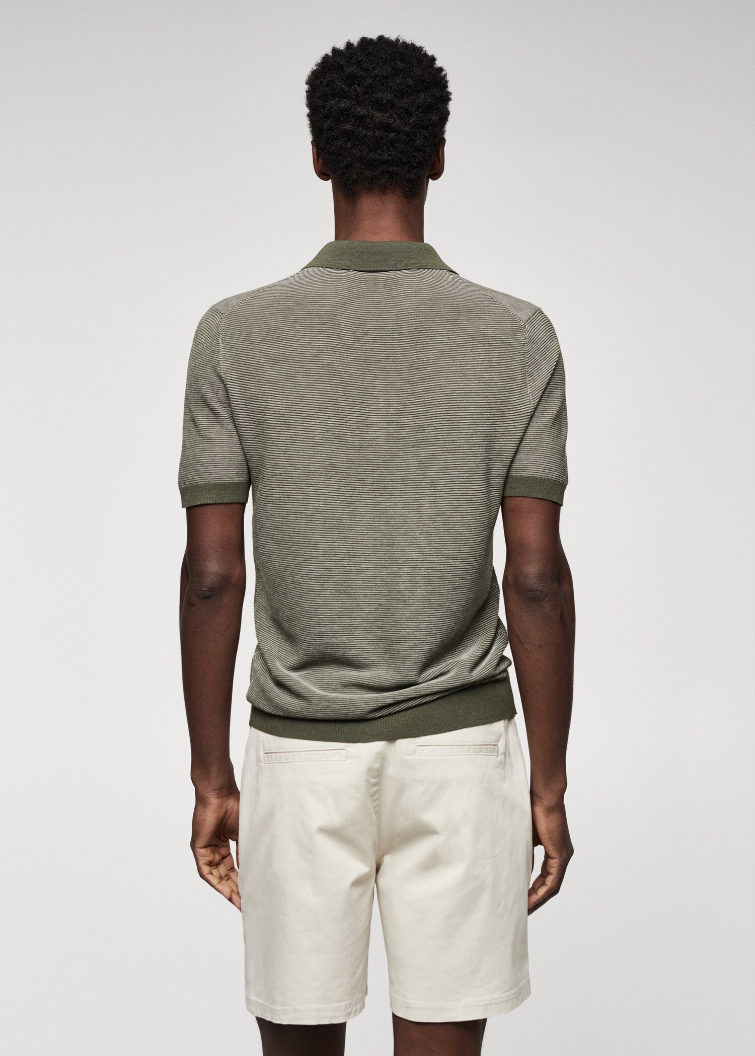 Patterned cotton polo shirt - Reverse of the article