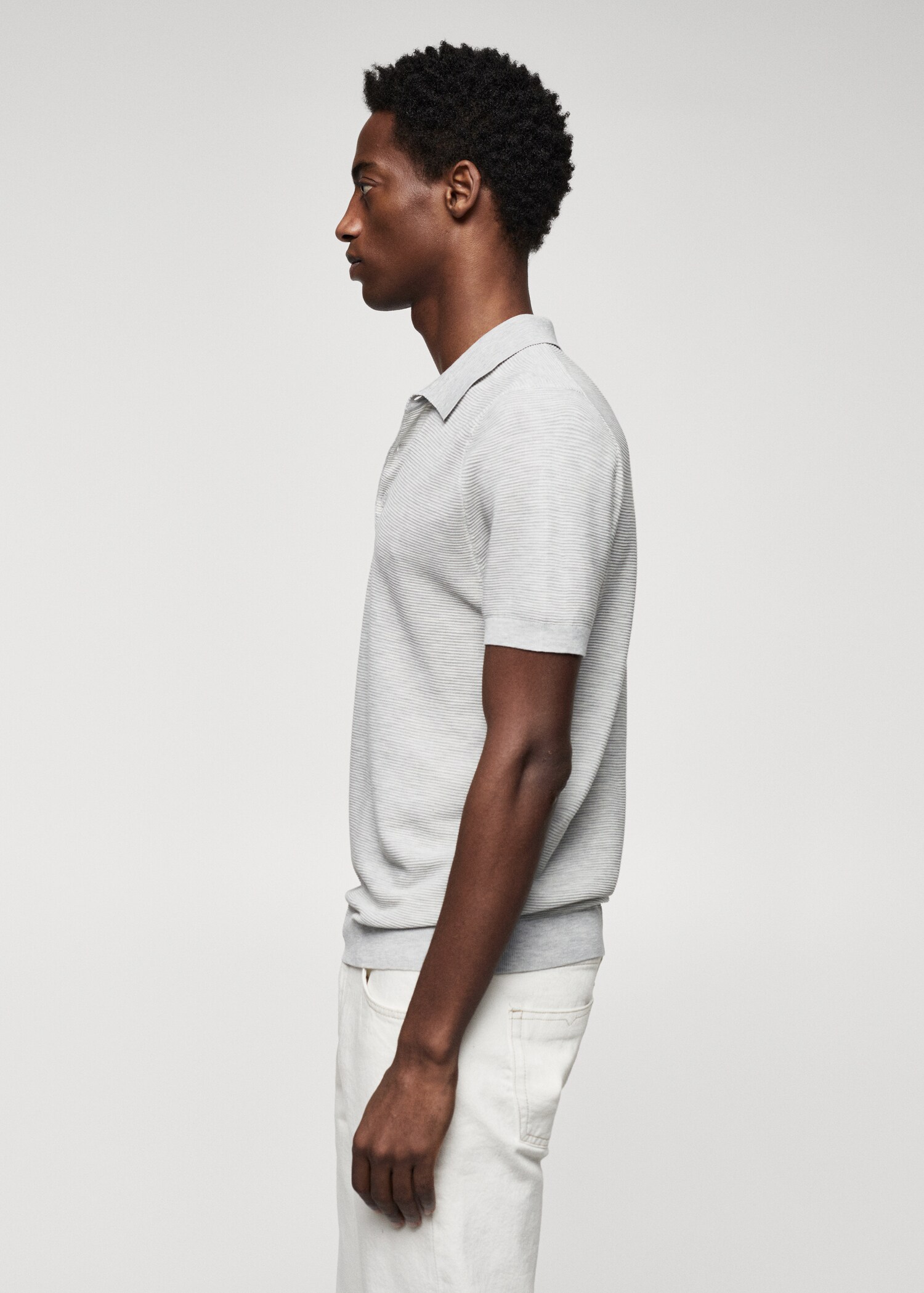 Patterned cotton polo shirt - Details of the article 6