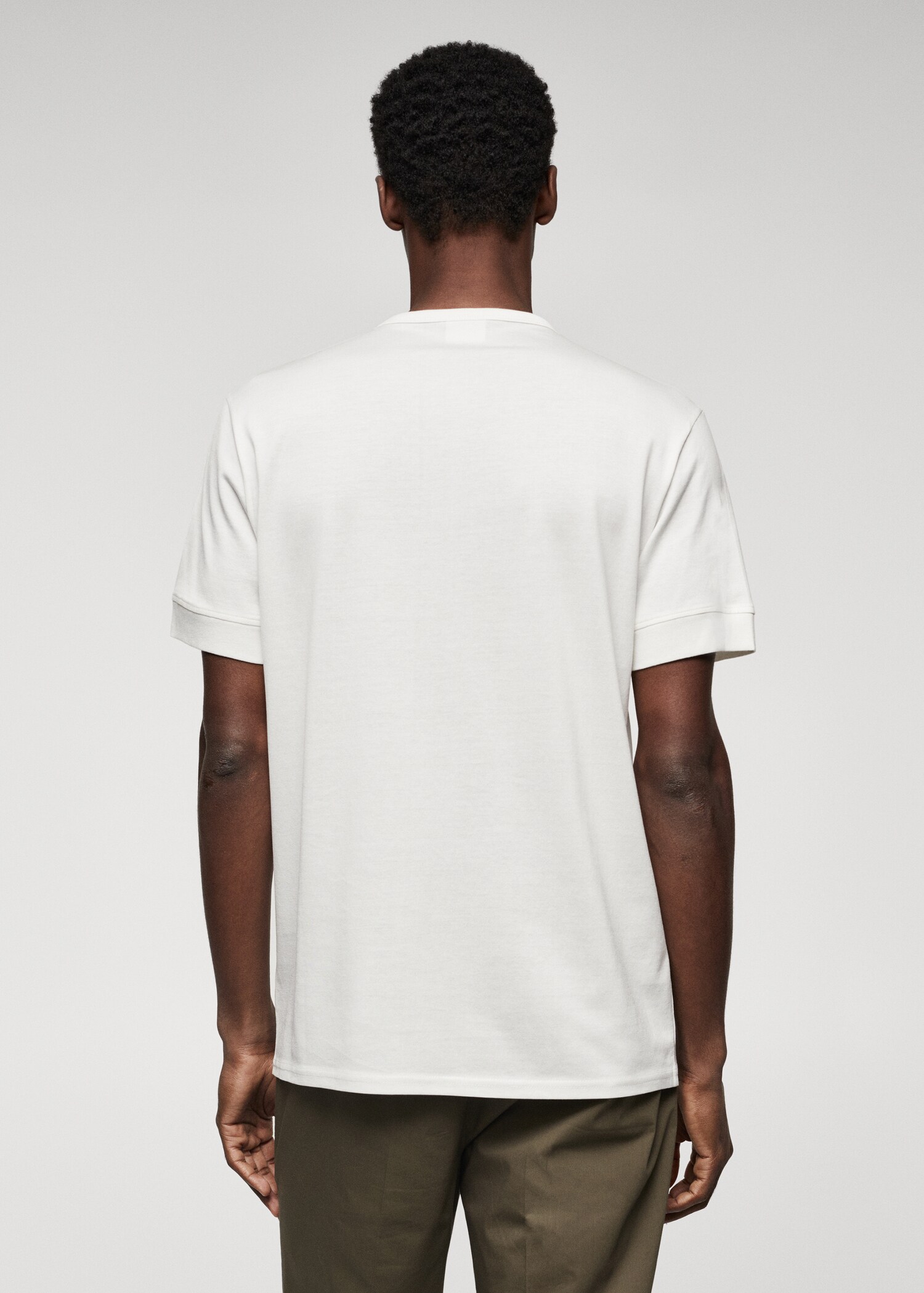 T-shirt coton col tunisien - Verso de l’article