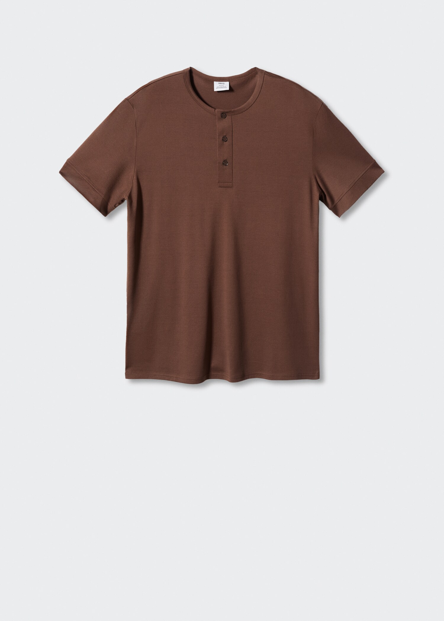 T-shirt coton col tunisien - Article sans modèle
