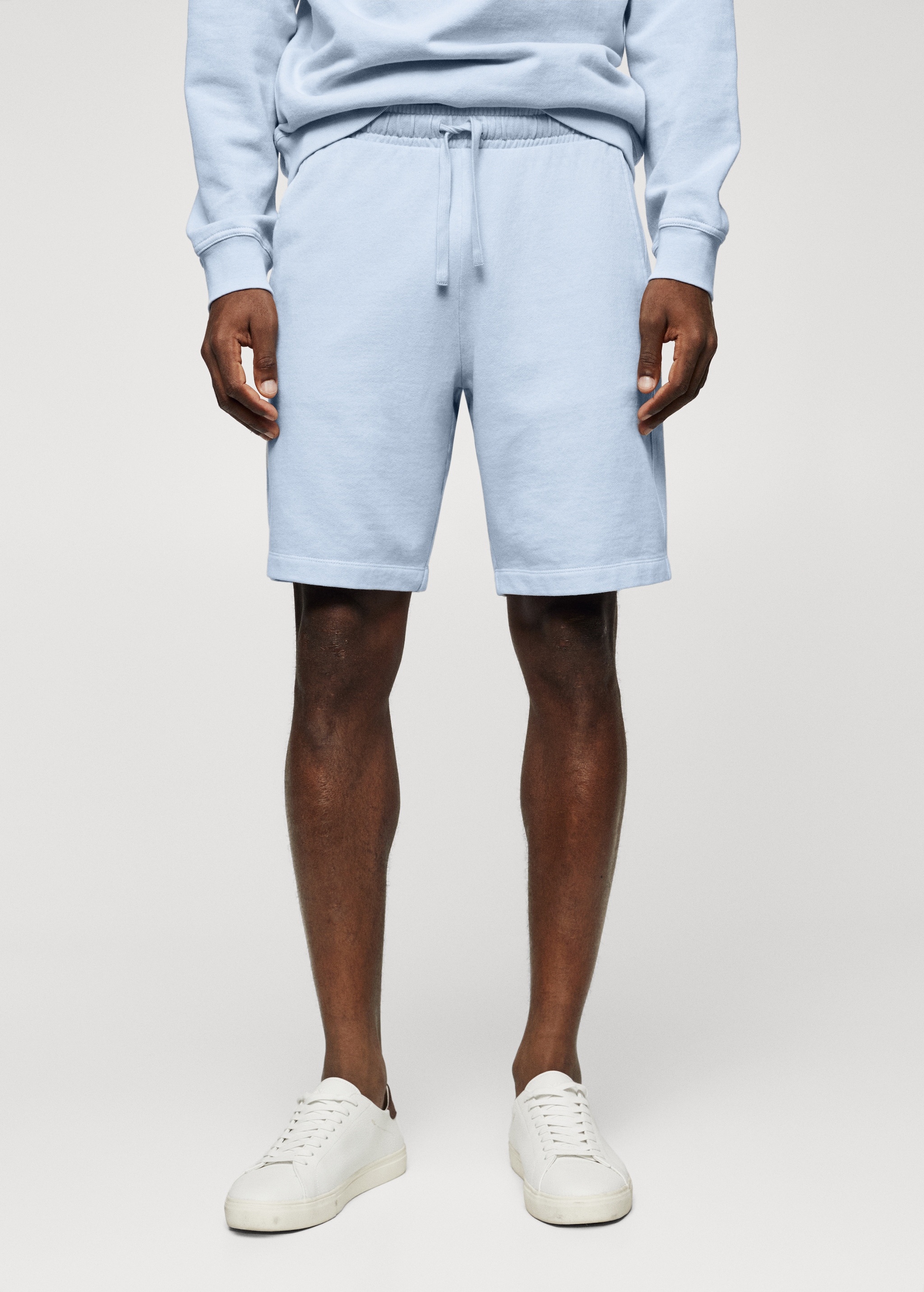 Dyed cotton jogging shorts - Medium plane