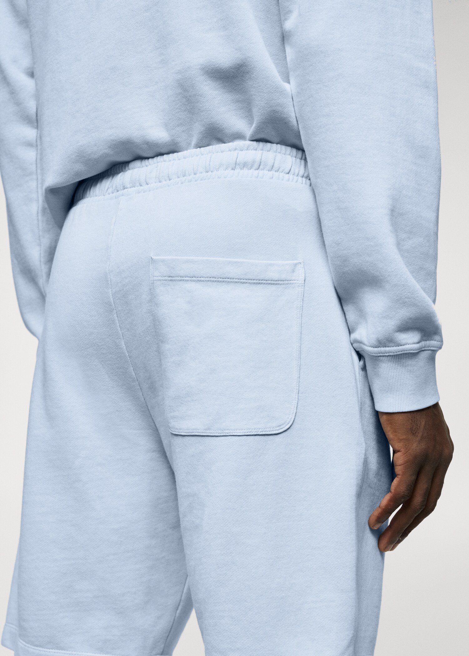 Dyed cotton jogging shorts - Details of the article 6