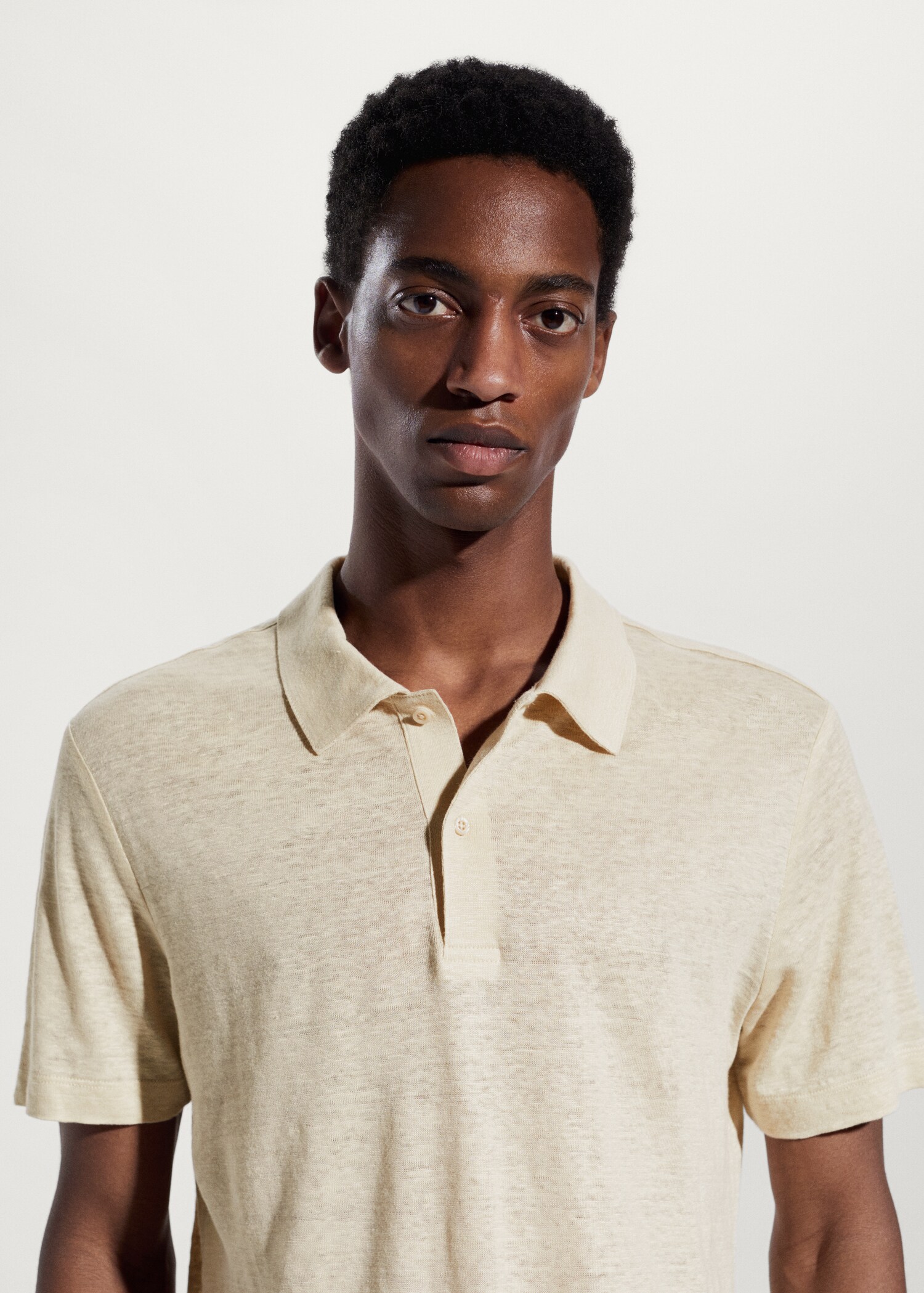 Koszulka polo slim fit ze 100% lnu - Szczegóły artykułu 1
