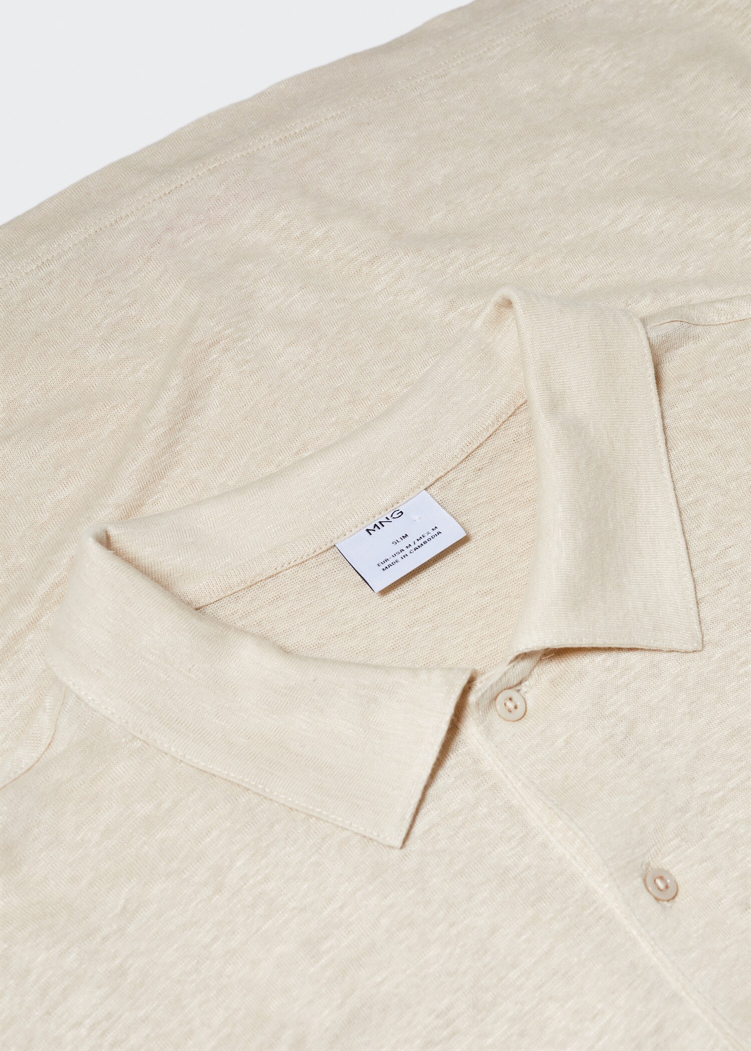 Koszulka polo slim fit ze 100% lnu - Szczegóły artykułu 8