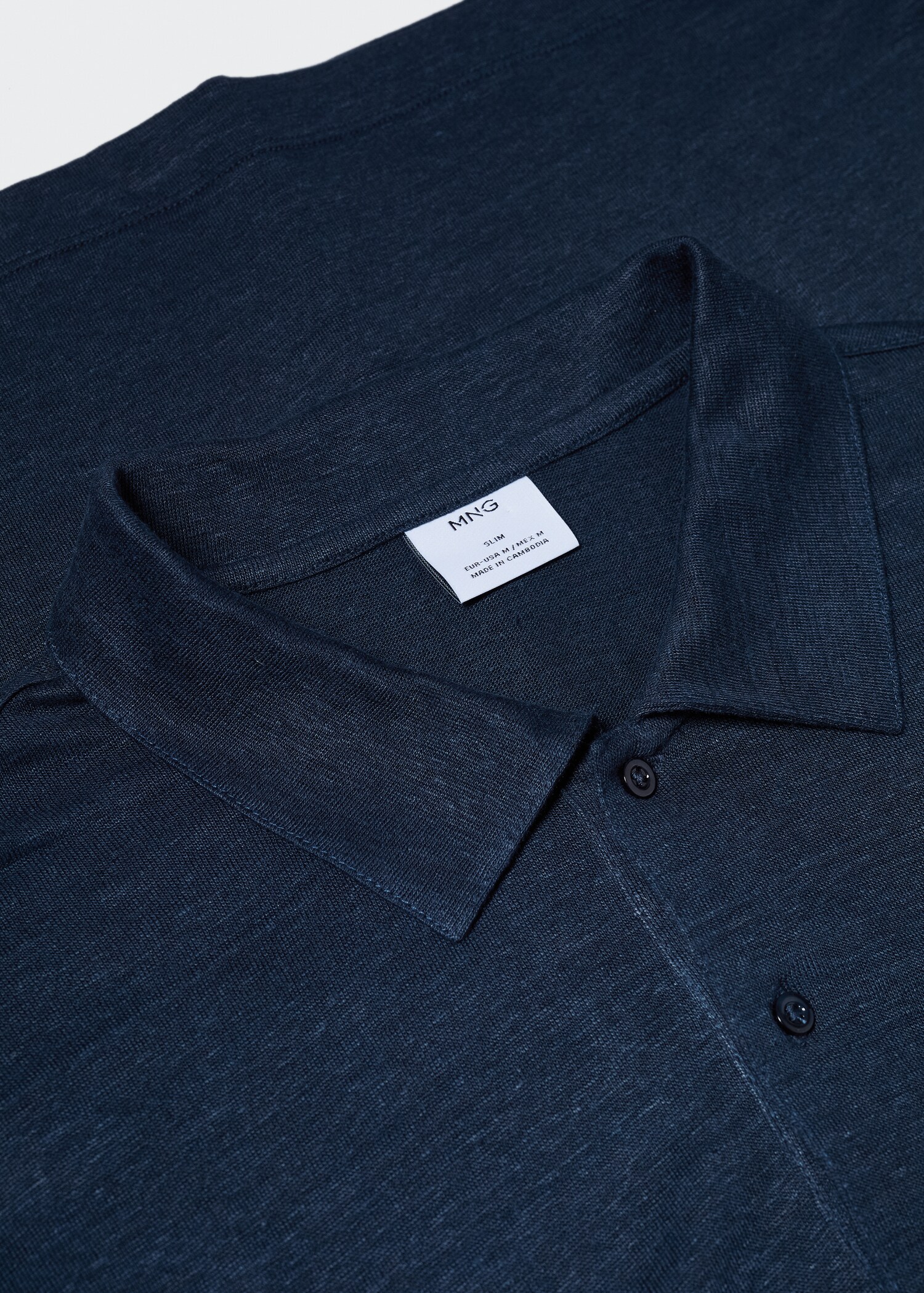 Slim fit 100% linen polo shirt - Details of the article 8