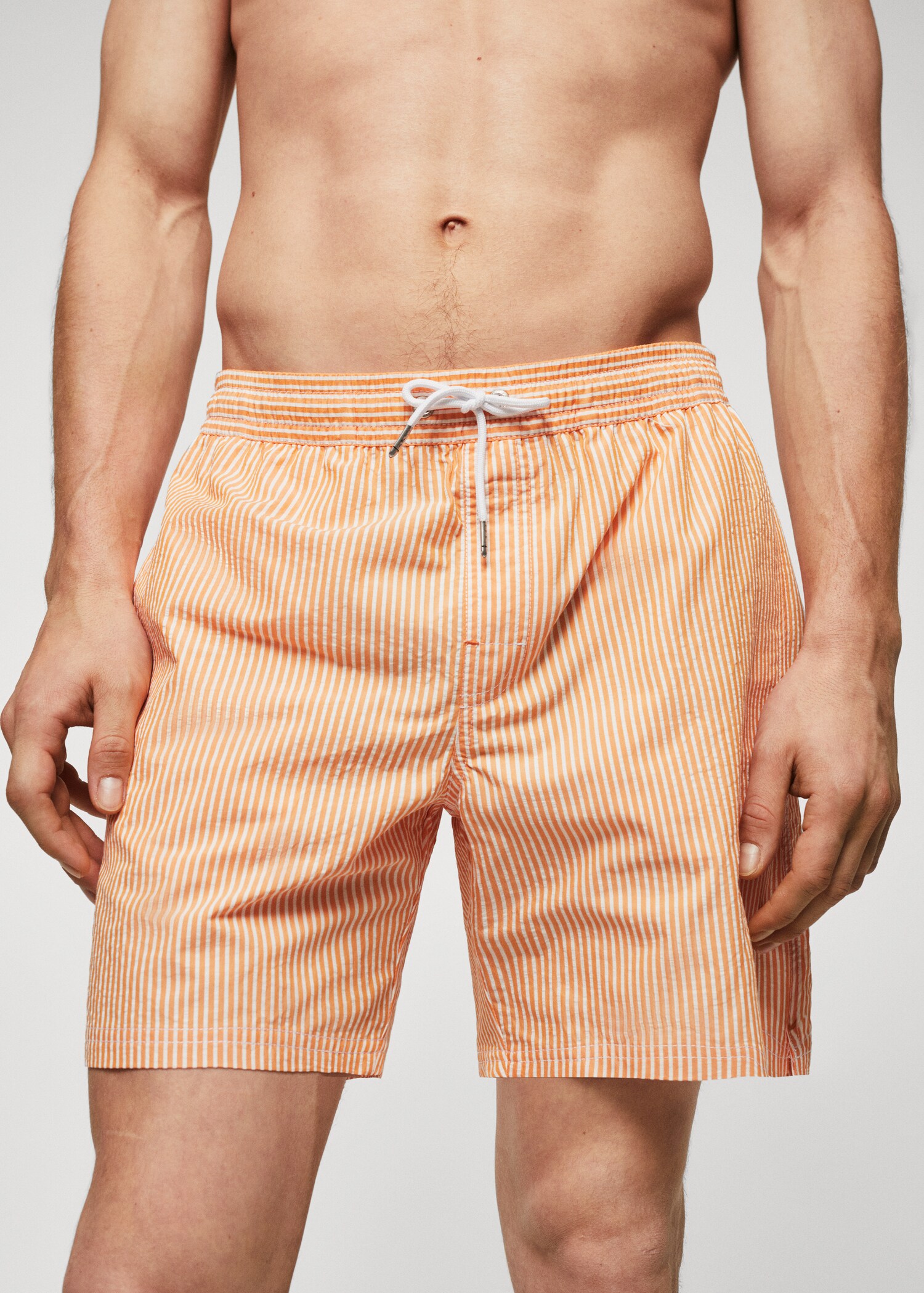 Seersucker striped swimsuit - Details of the article 1