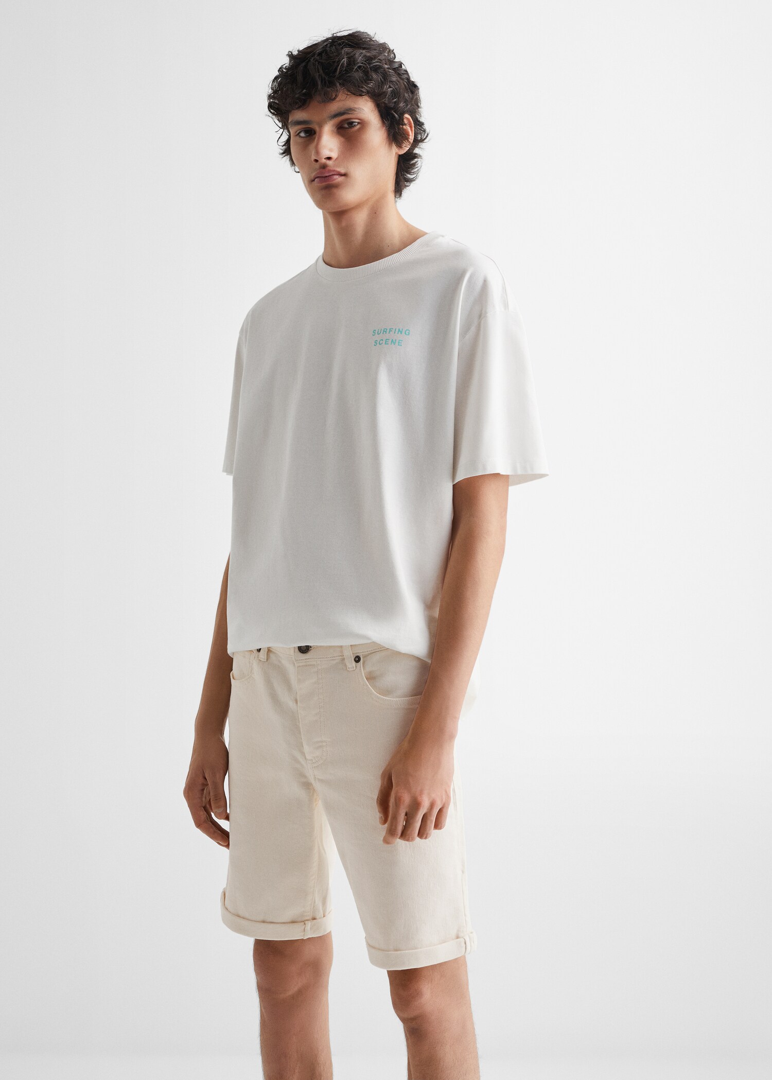 Cotton denim shorts - Medium plane