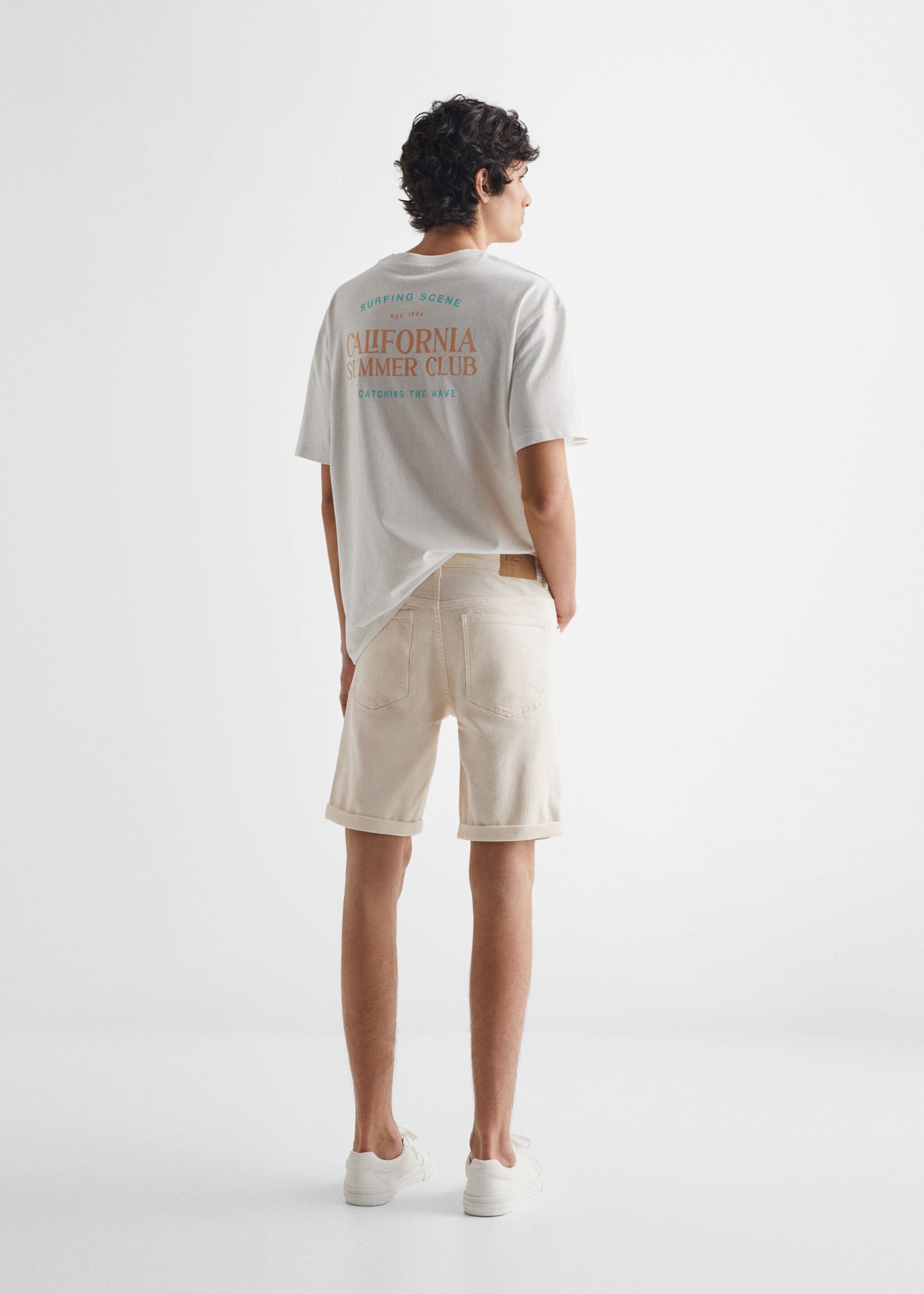 Cotton denim shorts - Reverse of the article, Off White. Ref: 47066311-00.