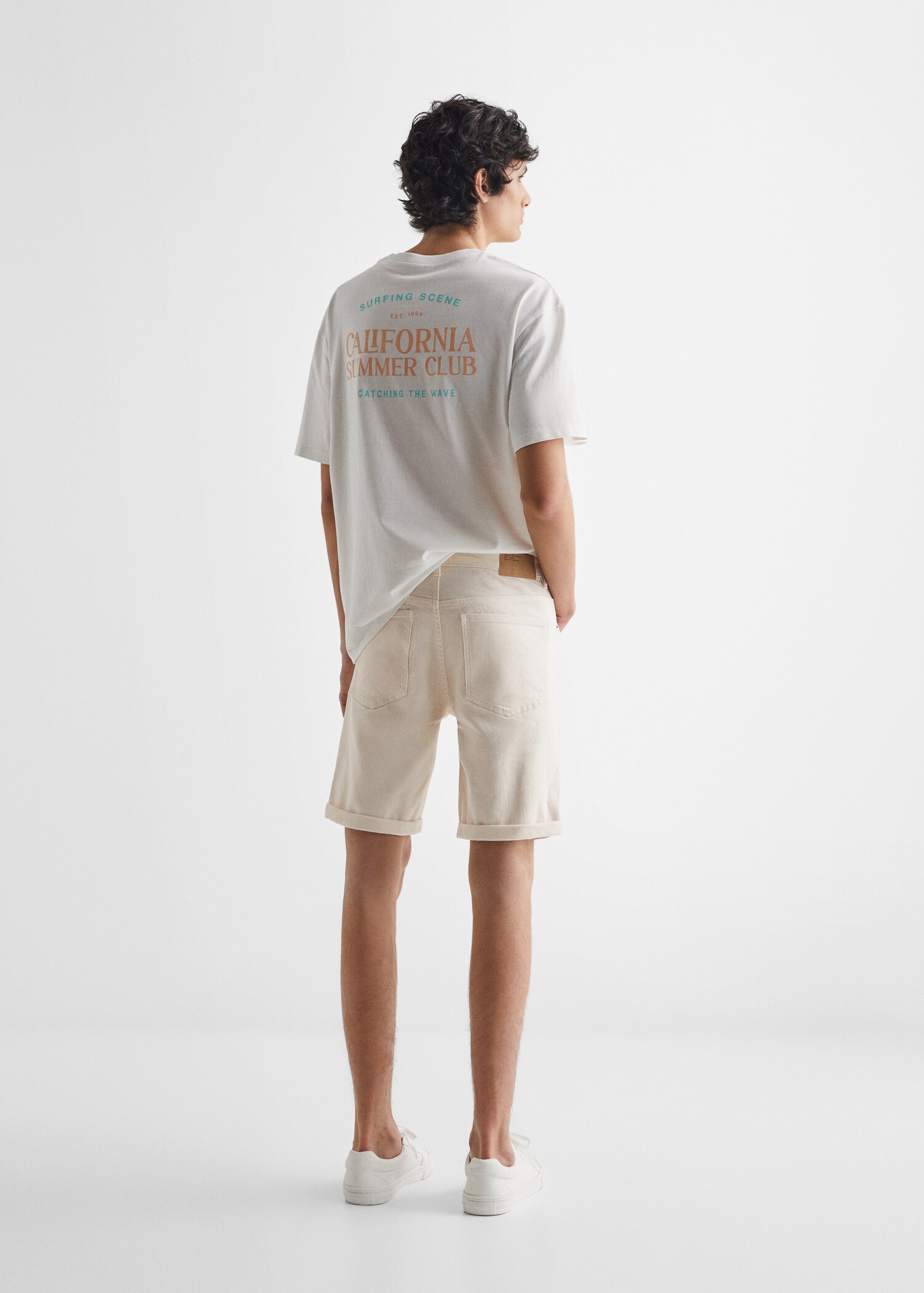 Cotton denim shorts - Reverse of the article